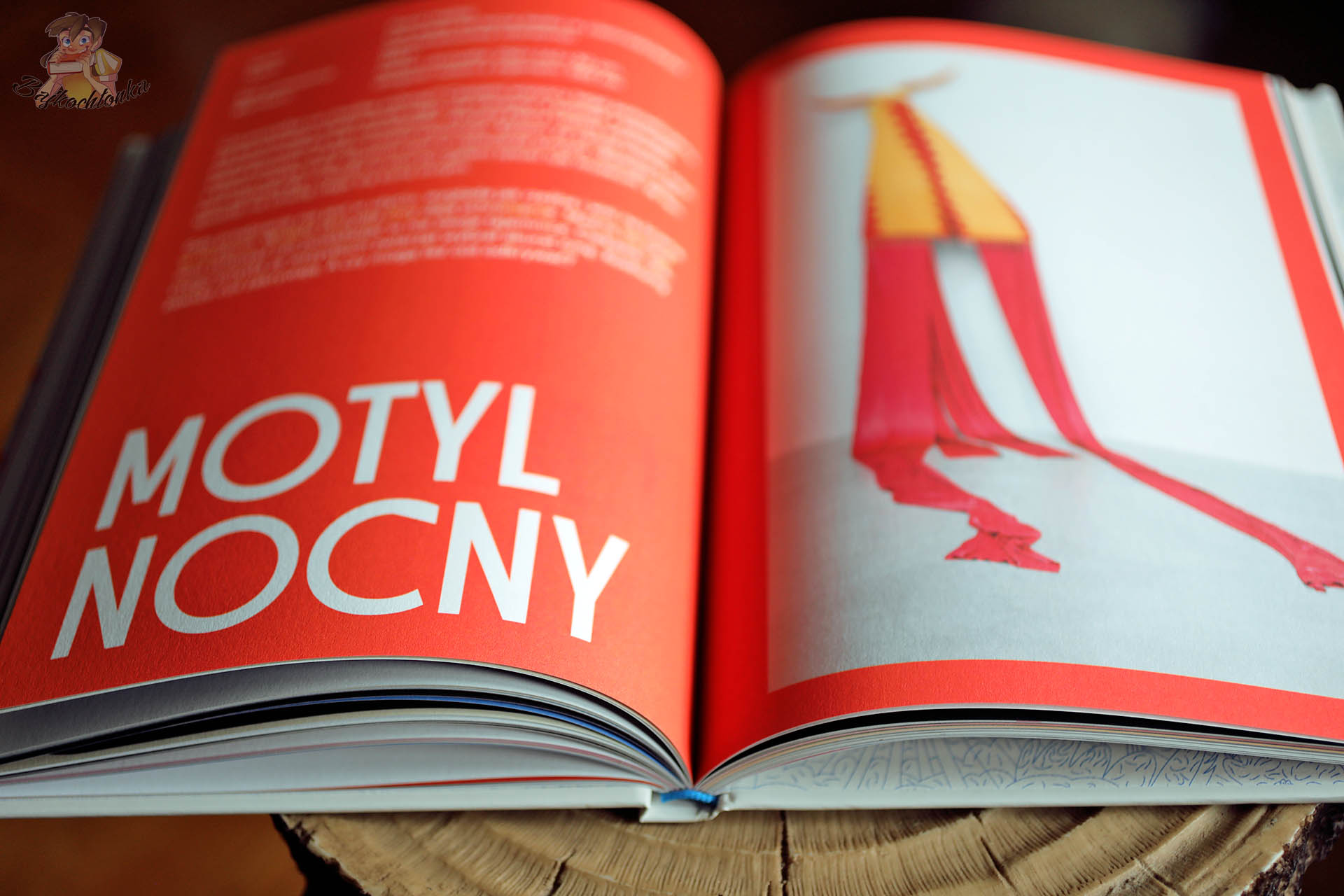 Nocny Motyl – rozkładówka z rzeźbą i tytułem rozdziału w książce Po co nam sztuka?