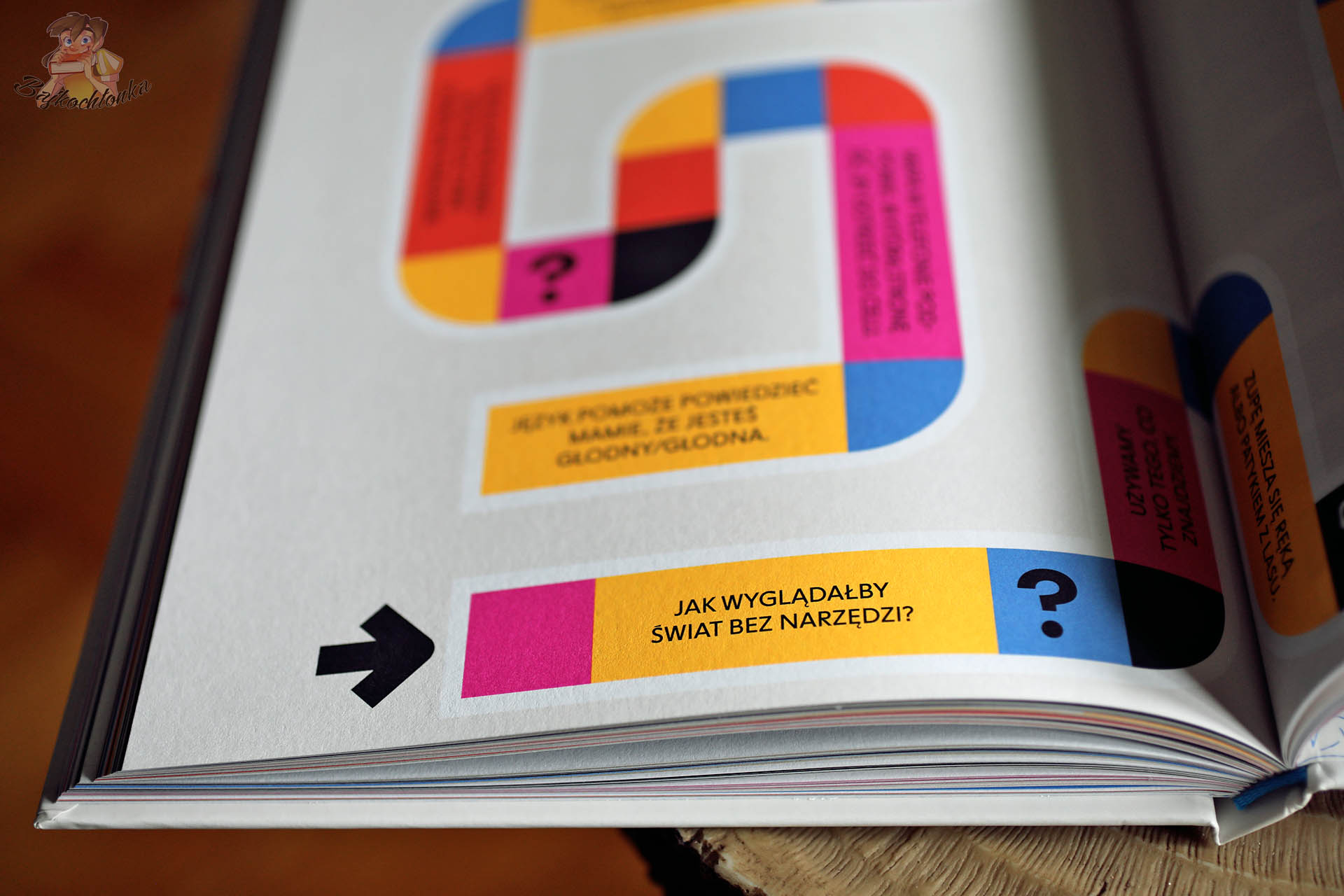 Plansza pytań w książce Po co nam sztuka? – pole „Jak wyglądałby świat bez narzędzi?”