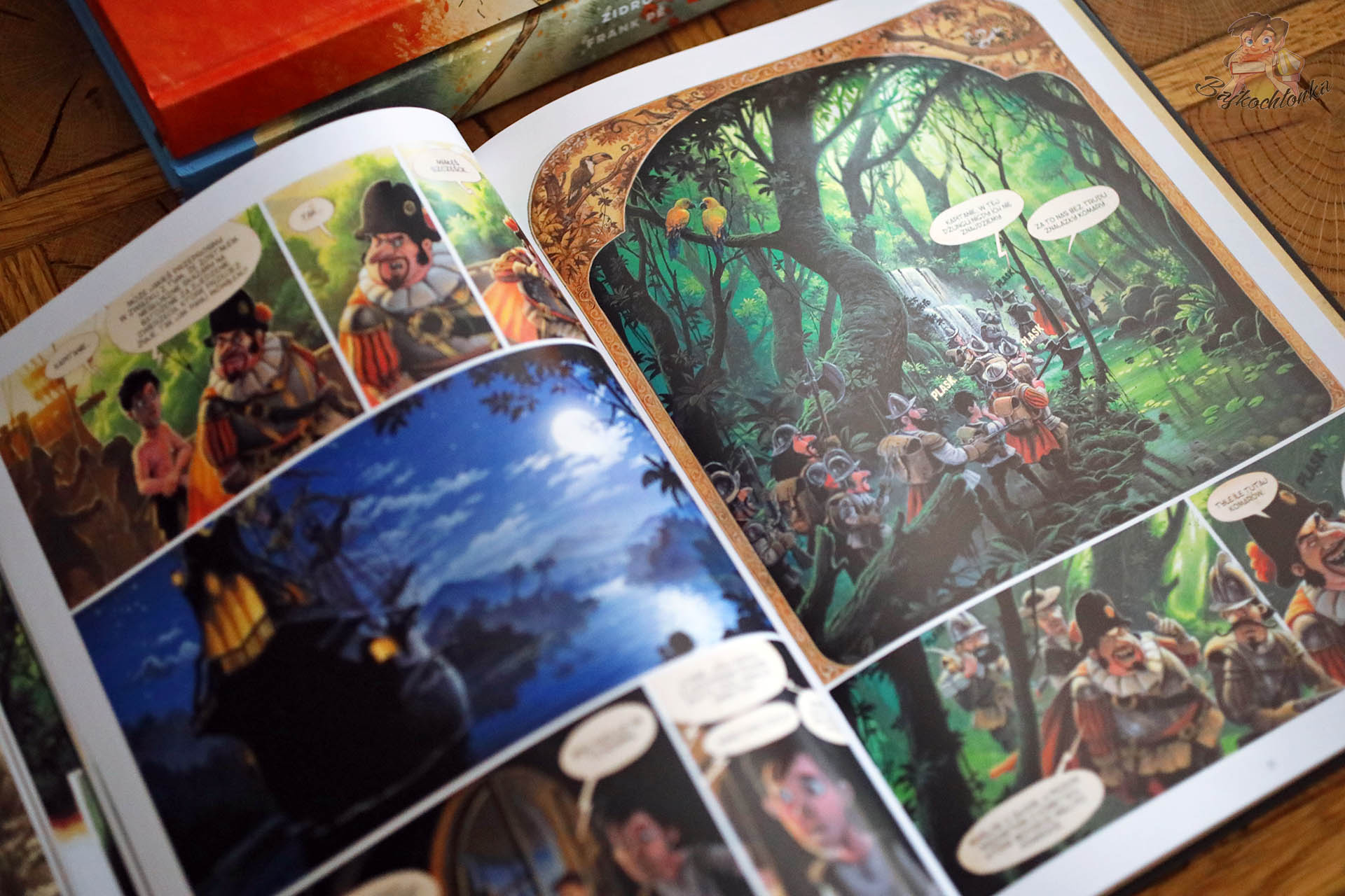 Wyprawa konkwistadorów przez dżunglę Palombii; kadr nocny i rozmowa José