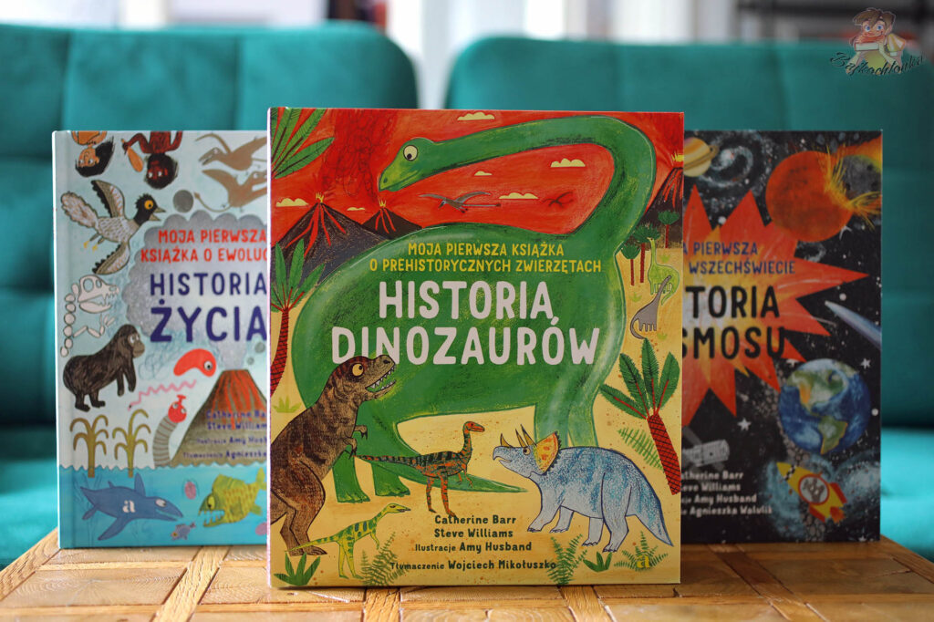 Trzy wiodące tomy – Historia dinozaurów, Historia życia i Historia kosmosu – tworzą czytelną bazę do nauki przyrody i astronomii.