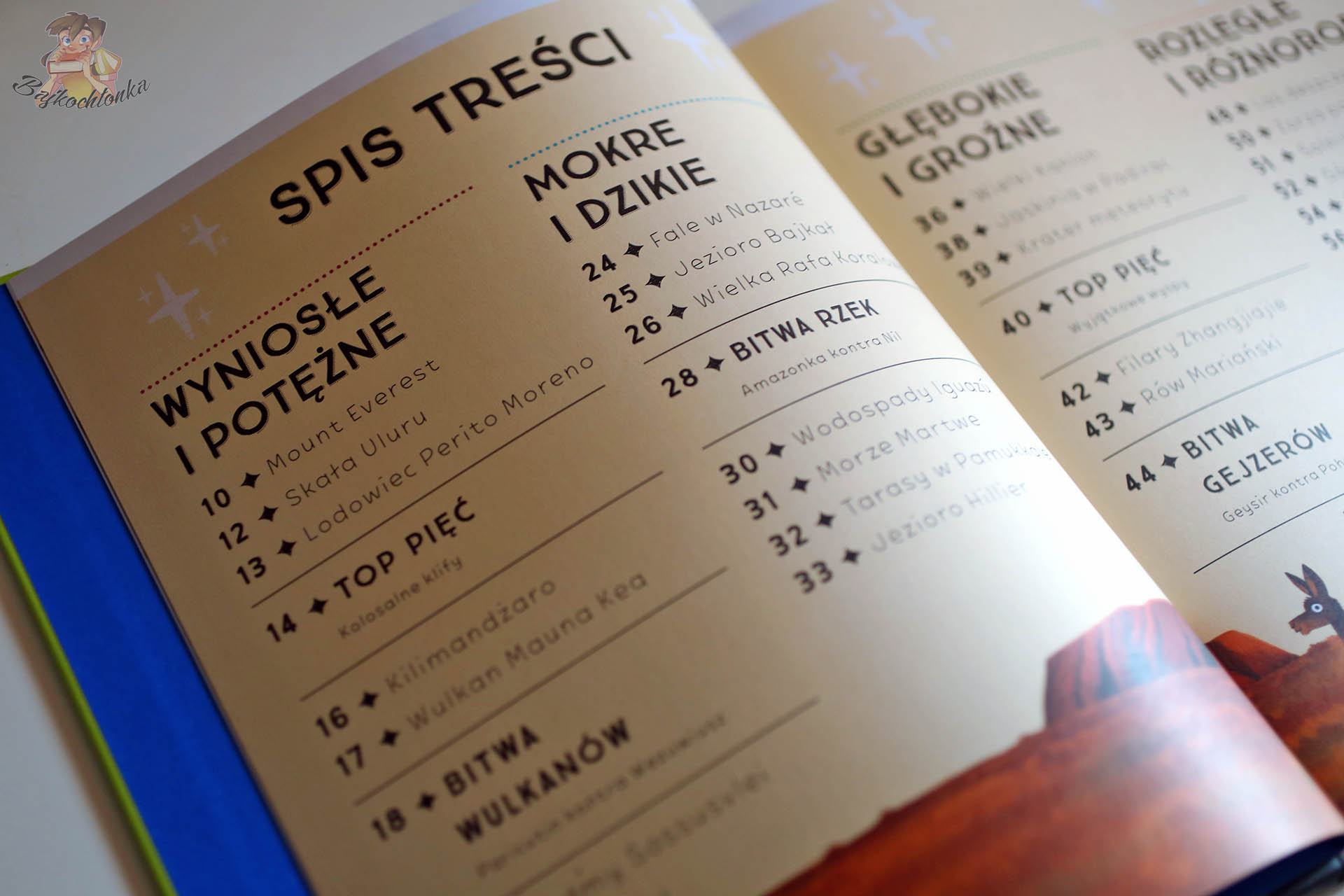 Spis treści – Najbardziej kapitalne zjawiska na Ziemi: Wyniosłe i potężne, Mokre i dzikie, Głębokie i groźne