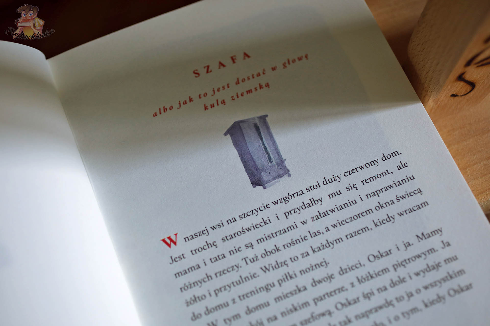 Oskar i ja – strona otwierajaca rozdzial «Szafa» z winieta