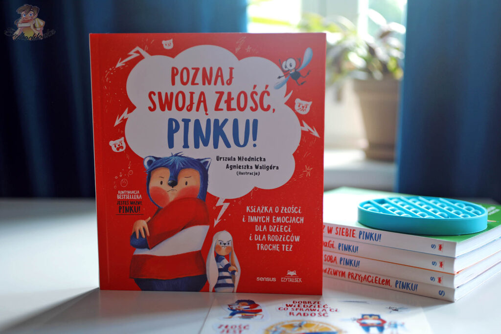 Okładka „Poznaj swoją złość, Pinku!” – książka o złości i innych emocjach dla dzieci.