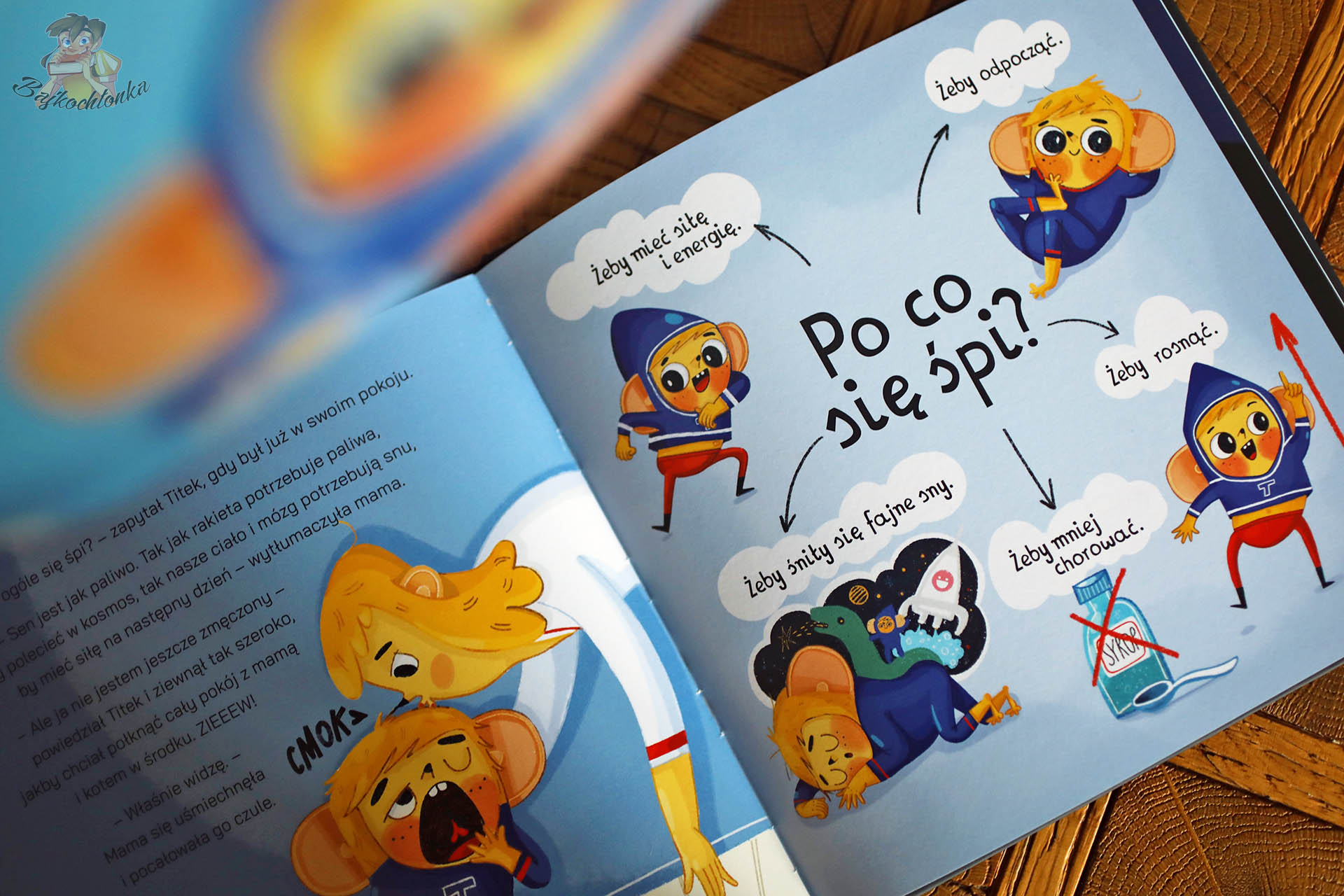 Po co się śpi – plansza edukacyjna z książki Titek o śnie