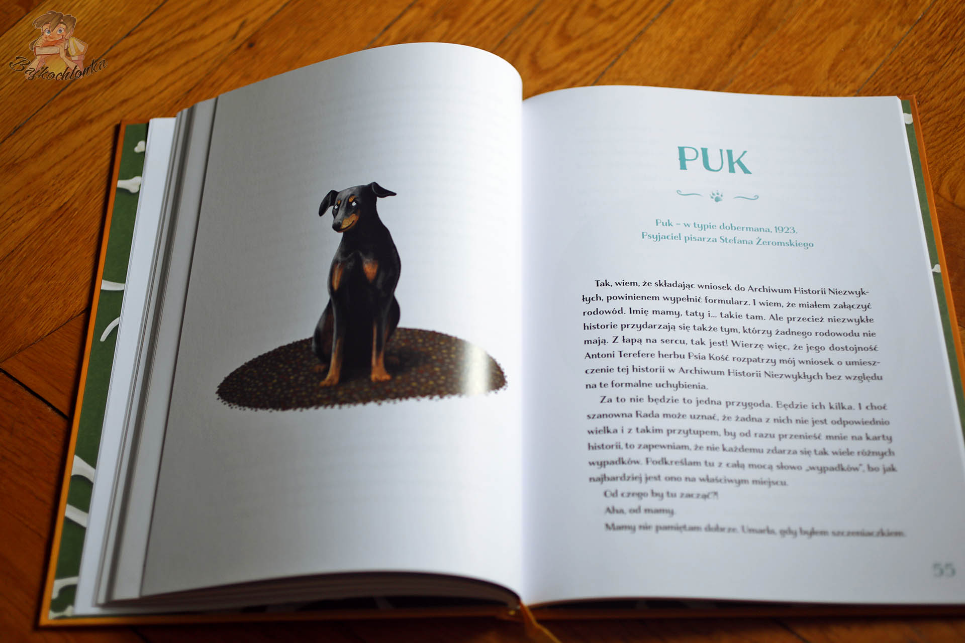 Psyjaciele – rozdział Puk, doberman Stefana Żeromskiego – książka Marcina Kozioła z ilustracjami Marcina Minora