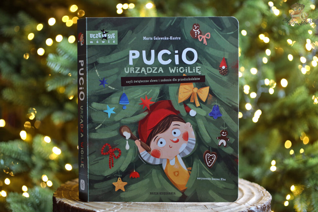 Pucio urządza Wigilię – okładka książki z ilustracją Joanny Kłos