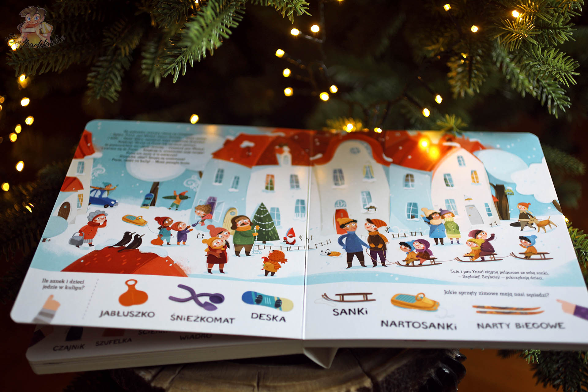 Pucio urządza Wigilię – zimowa ulica i dzieci na sankach, zadania dla przedszkolaków