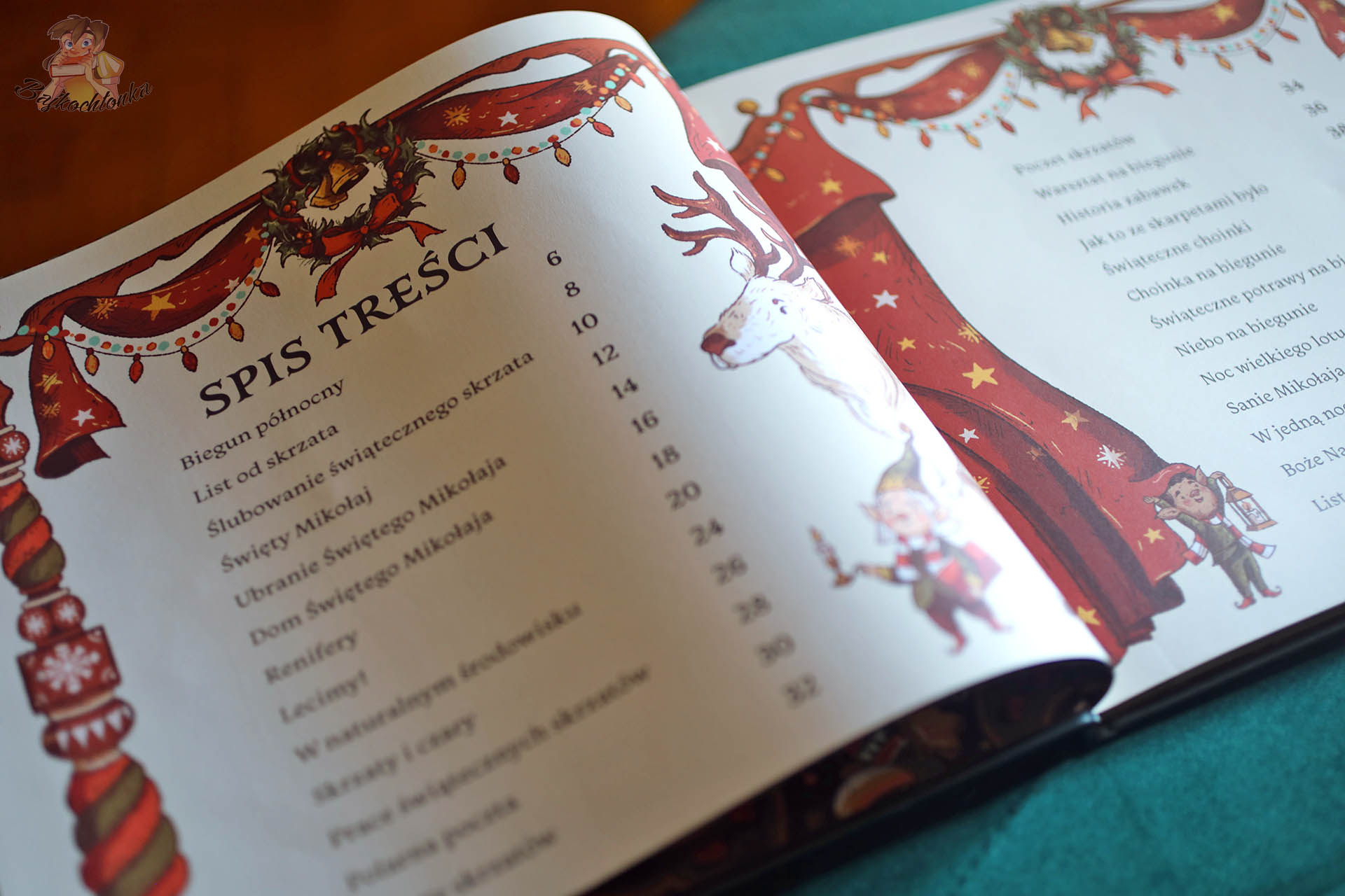 Spis treści książki Sekrety wioski Świętego Mikołaja, lista rozdziałów o Mikołaju i skrzatach