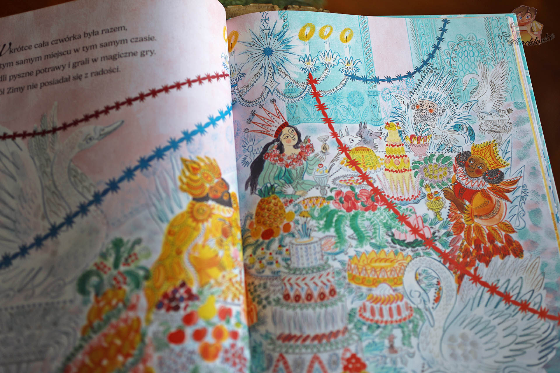 Urodziny Króla Zimy – bogata uczta czterech pór roku na ilustracji Emily Sutton