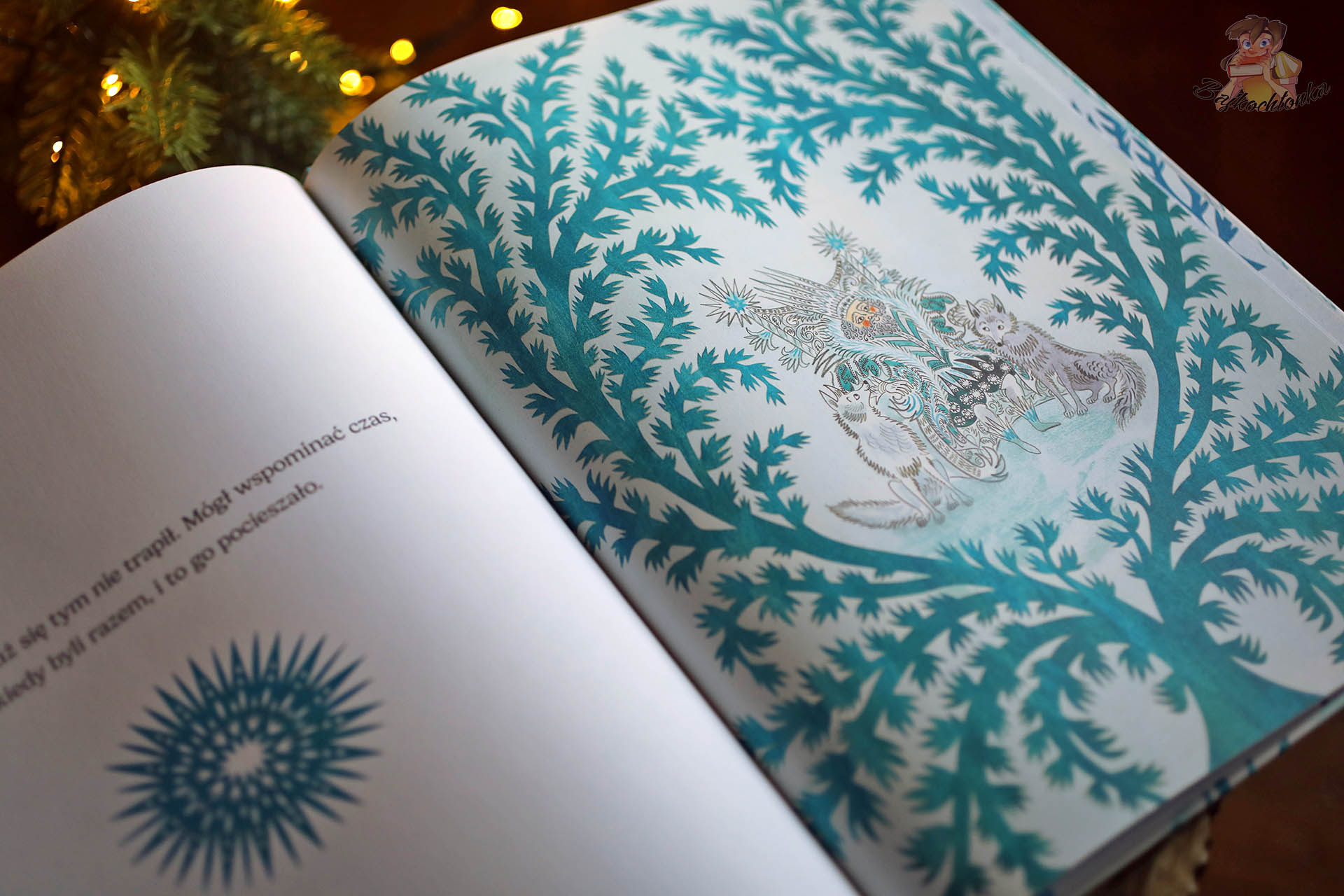 Urodziny Króla Zimy – zimowy tron Króla Zimy w ornamentach i wilkami u stóp