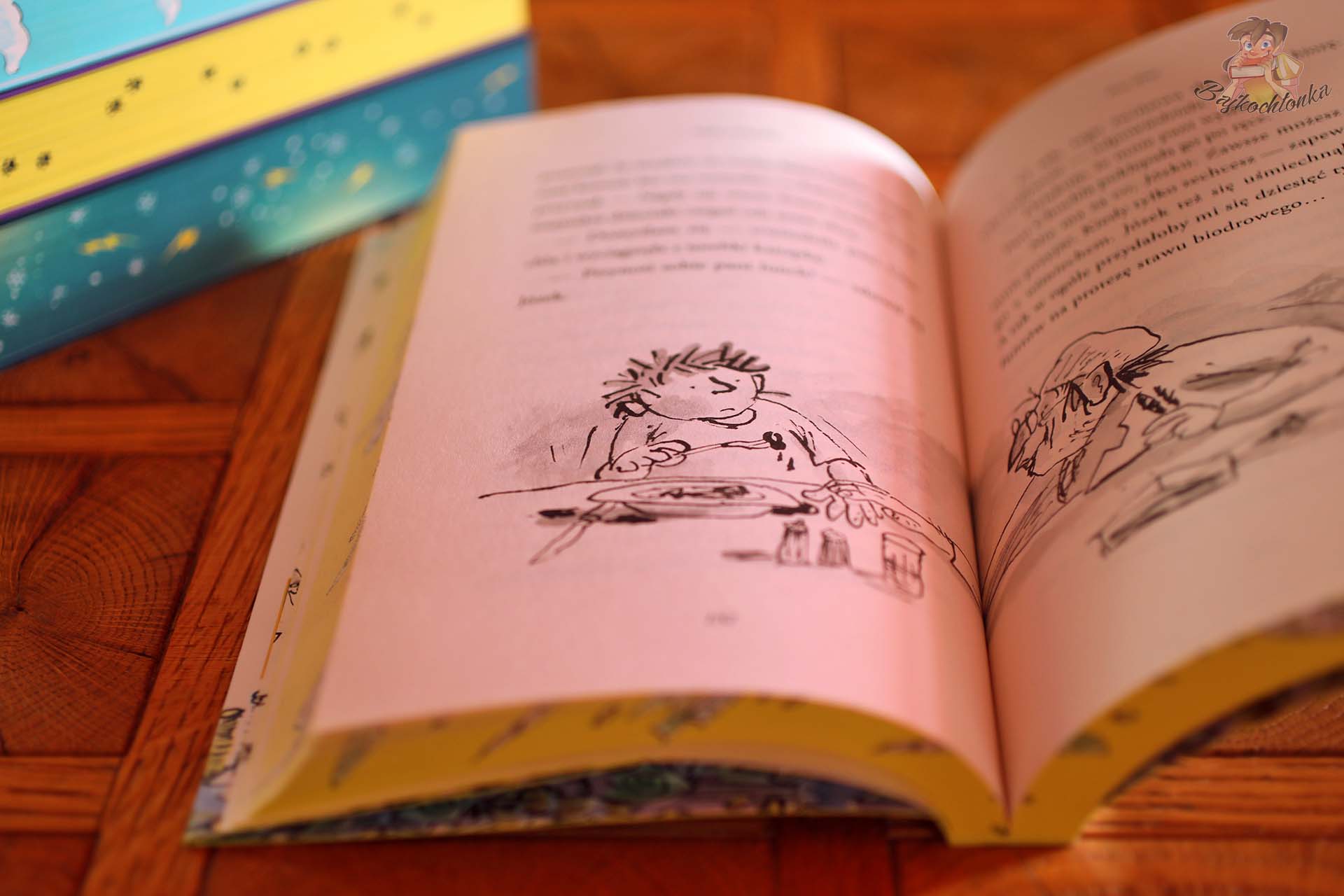 ilustracje w ksiazce maly miliarder david walliams oraz barwione brzegi serii limitowanej