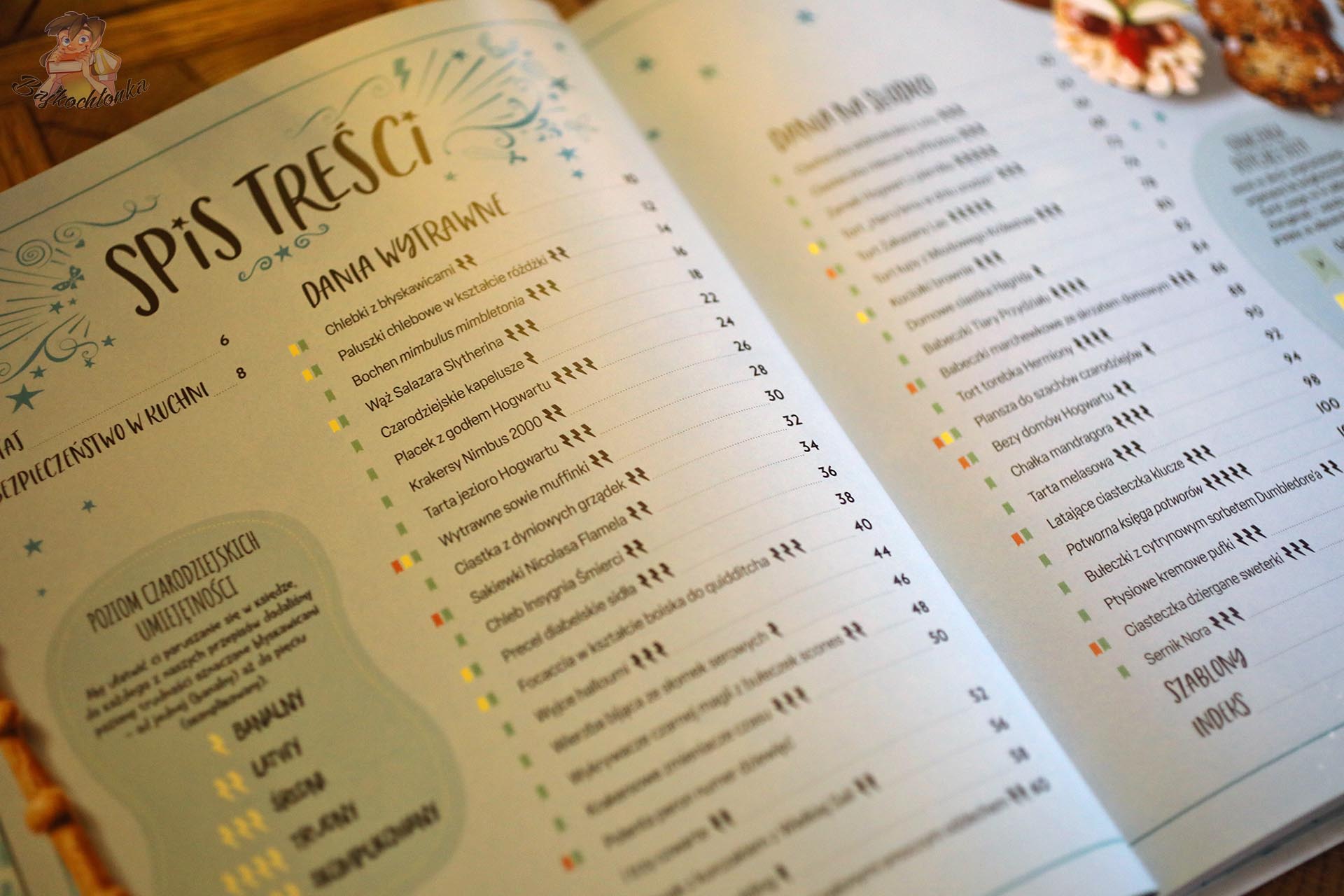 harry potter oficjalna ksiega magicznych wypiekow spis tresci dania wytrawne i na slodko poziomy trudnosci
