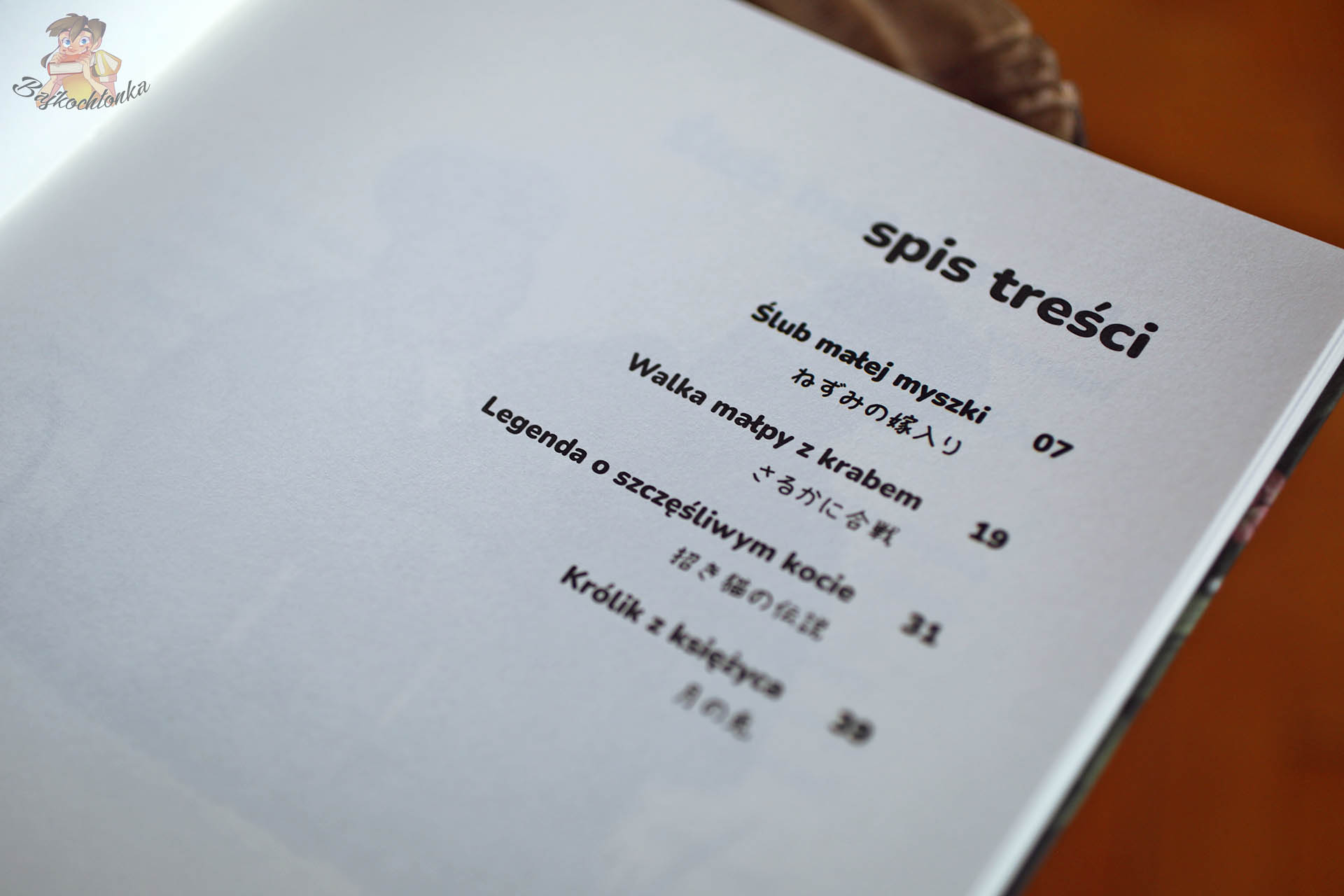 Spis treści książki Japońskie bajki dla dzieci Patrycji Hyodo-Malewskiej