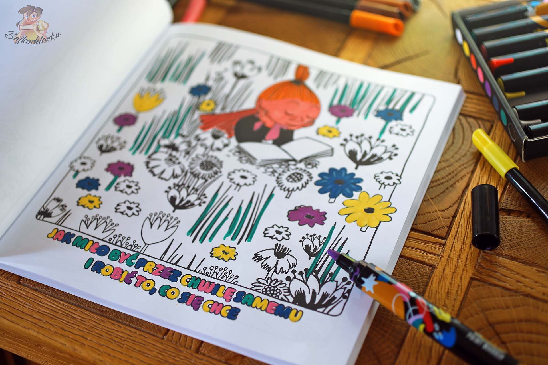 muminki mile chwile kolorowanka mala mi w kwiatach jak milo byc przez chwile samemu