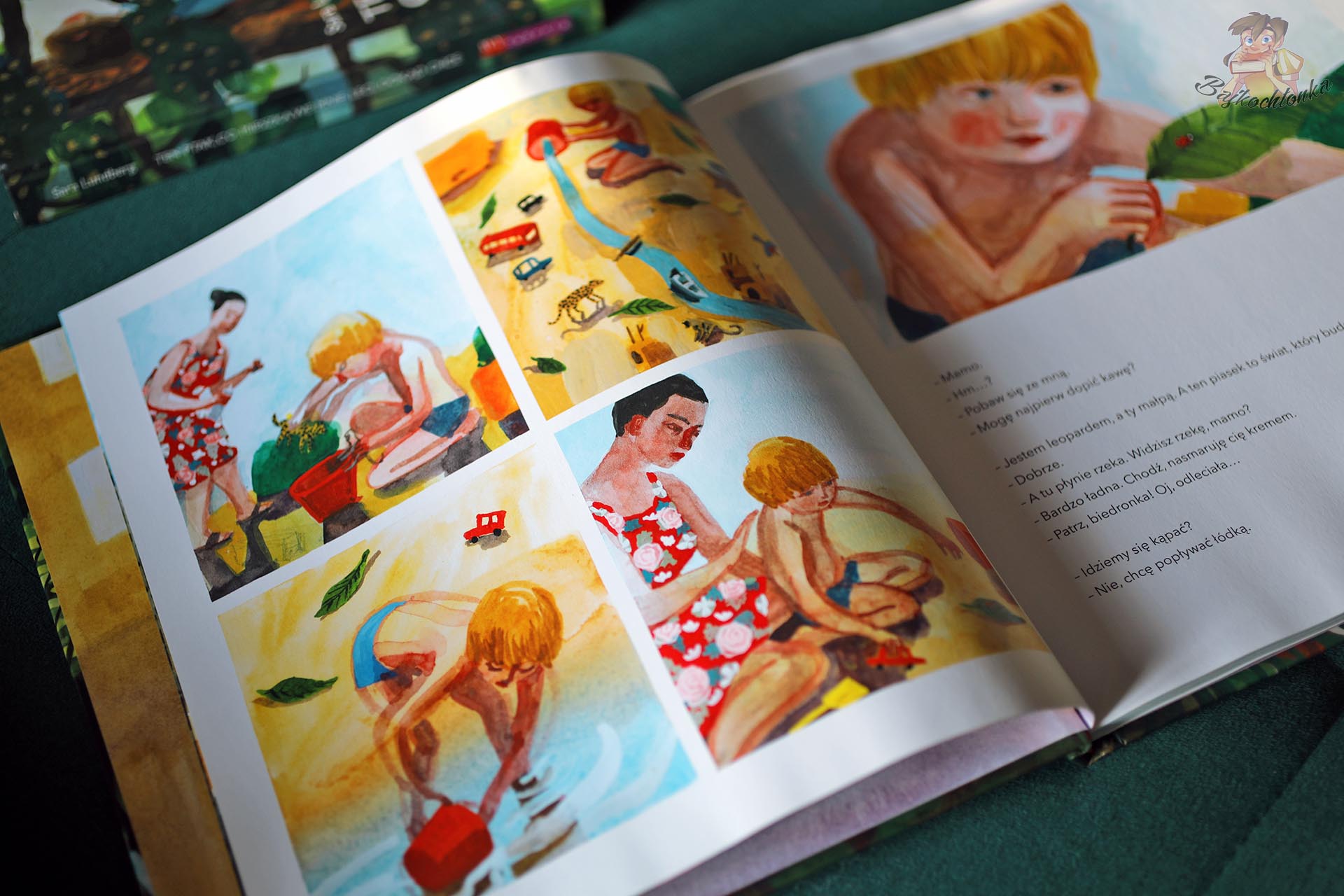 Sekwencja ilustracji z książki Nikt, tylko ja – rozmowa matki i dziecka bez nadmiaru słów