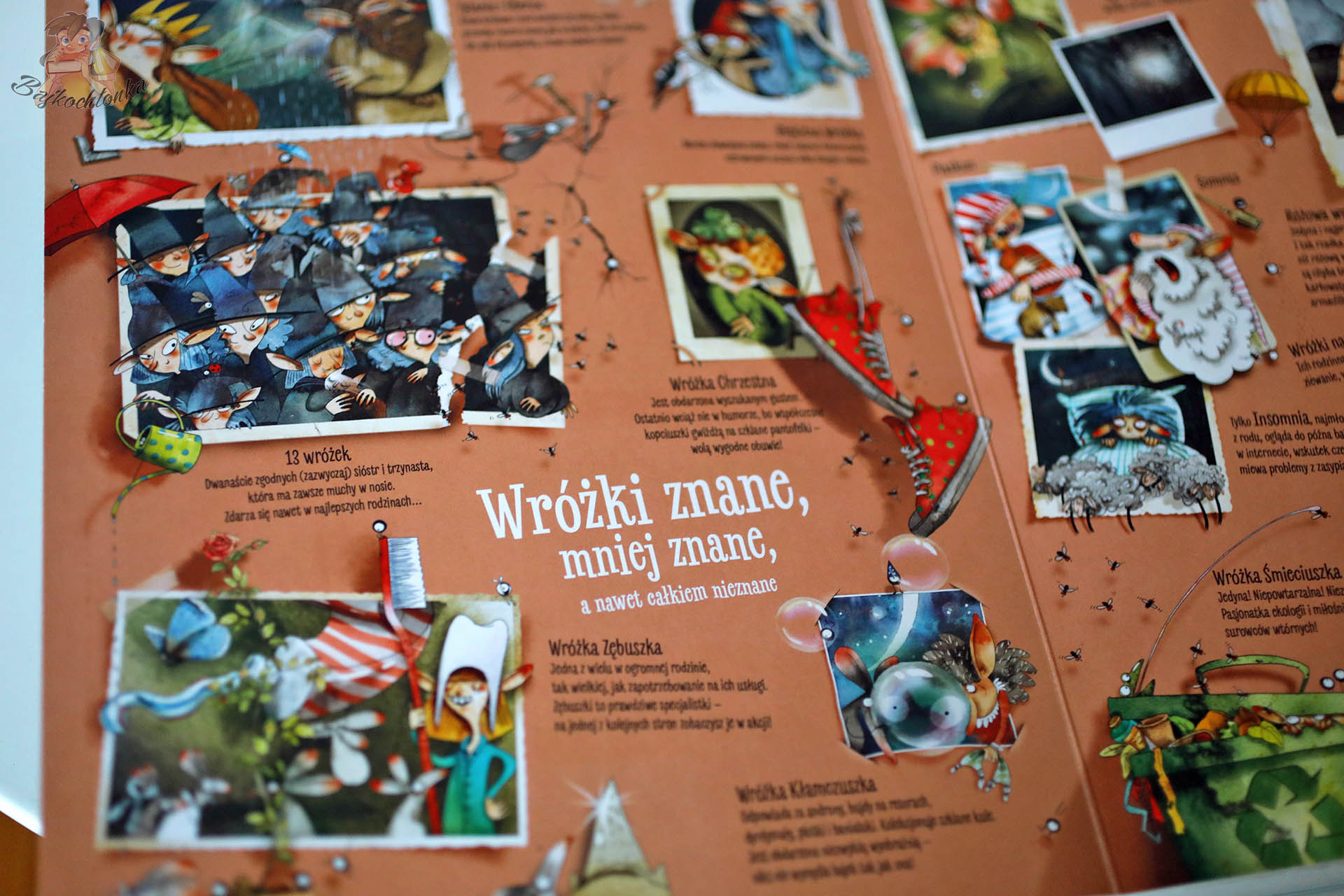 Rozkładówka „Wróżki znane, mniej znane” z książki Fakty i plotki o wróżkach