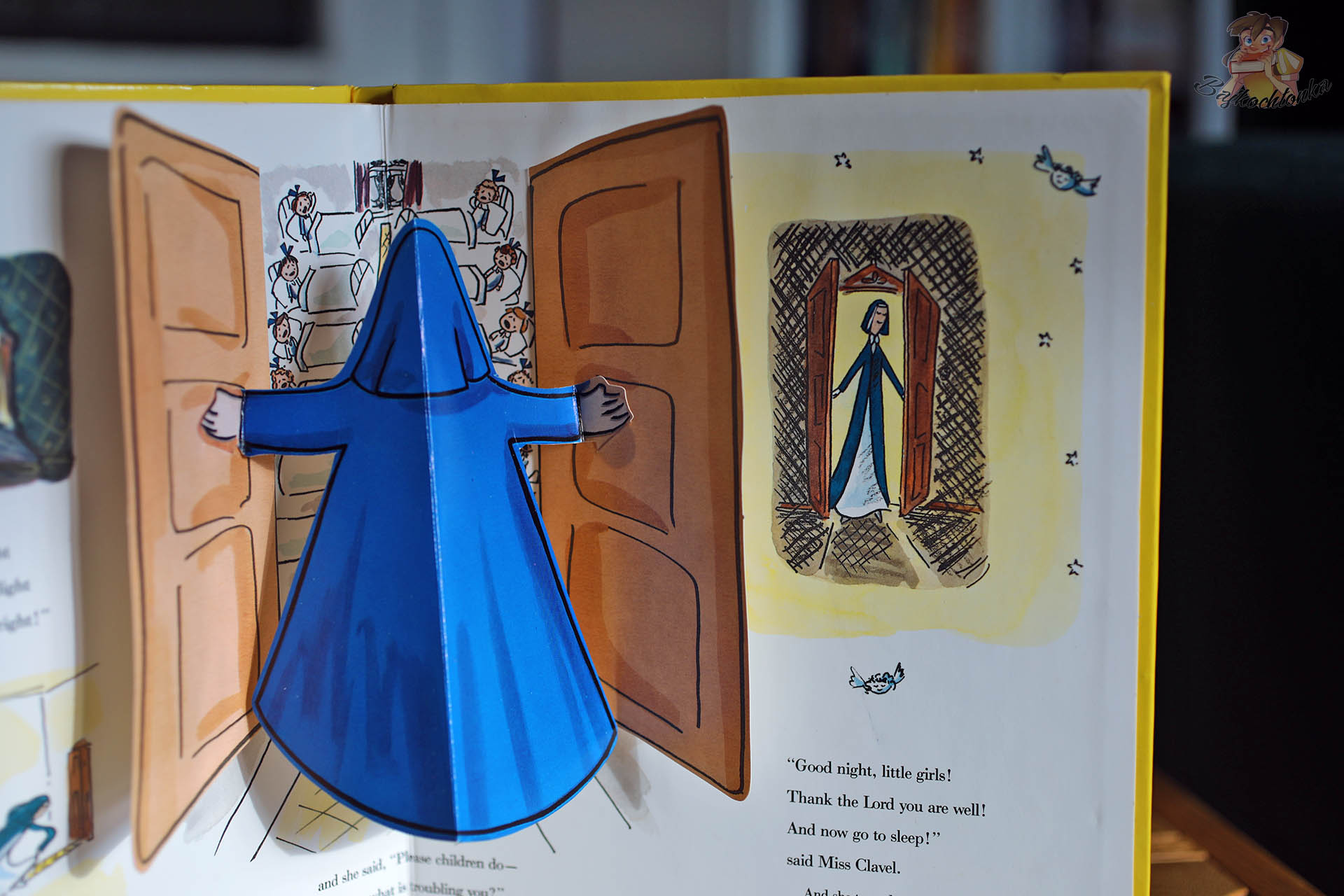 Miss Clavel w internacie w książce Madeline. A Pop-Up Book Ludwiga Bemelmansa