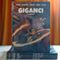 Okładka komiksu Giganci. Nangali. Tom 8 – dziewczynka i potężny gigant w tle