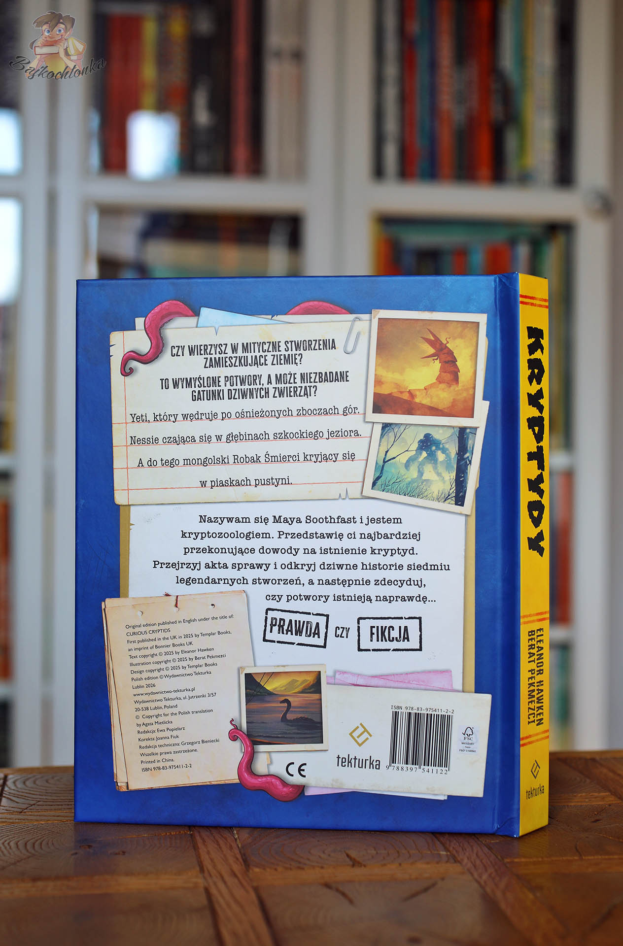 Tył okładki książki Kryptydy z opisem legendarnych stworzeń