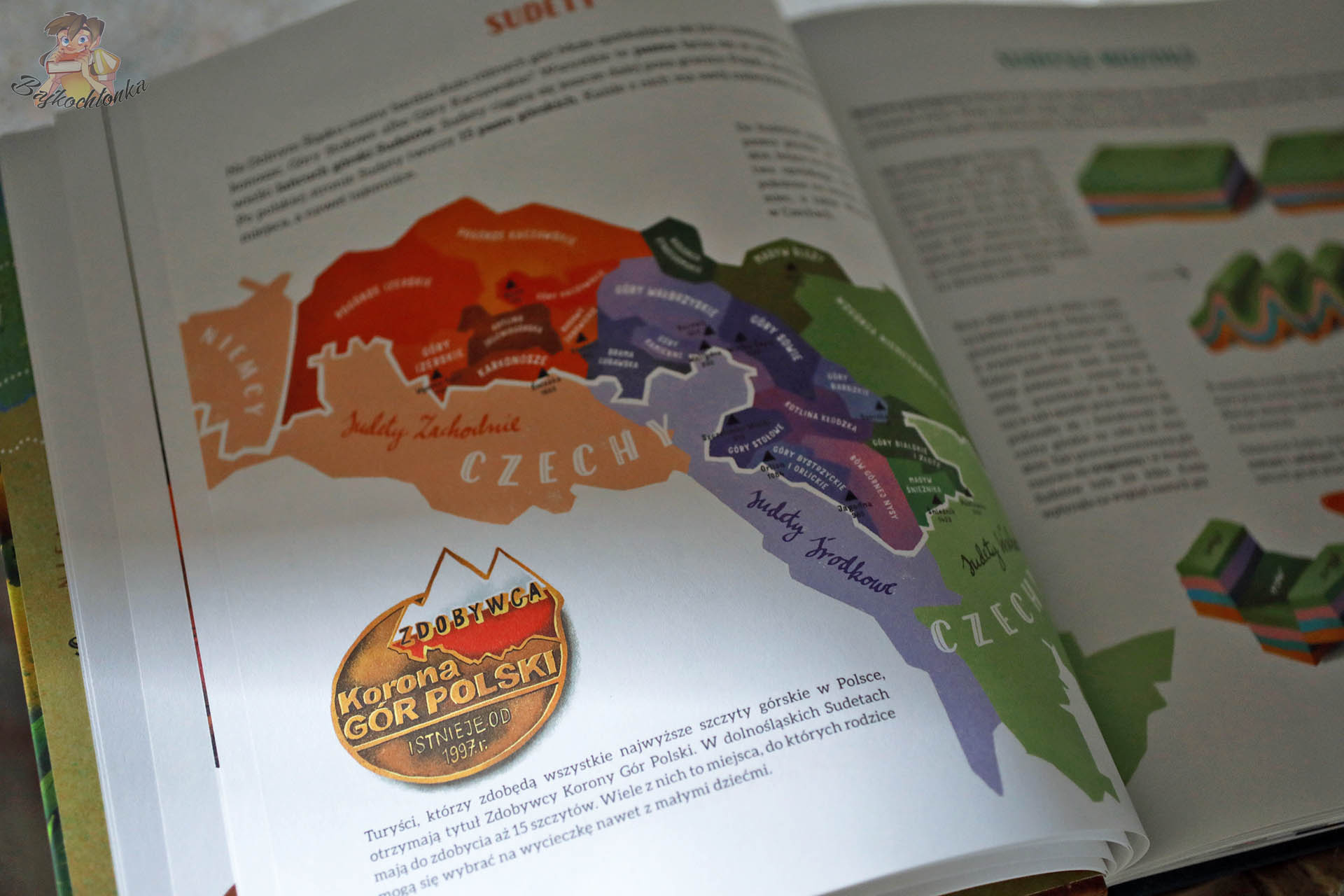 Mapa Sudetów i Korony Gór Polski w książce Dolny Śląsk. Przewodnik dla dużych i małych