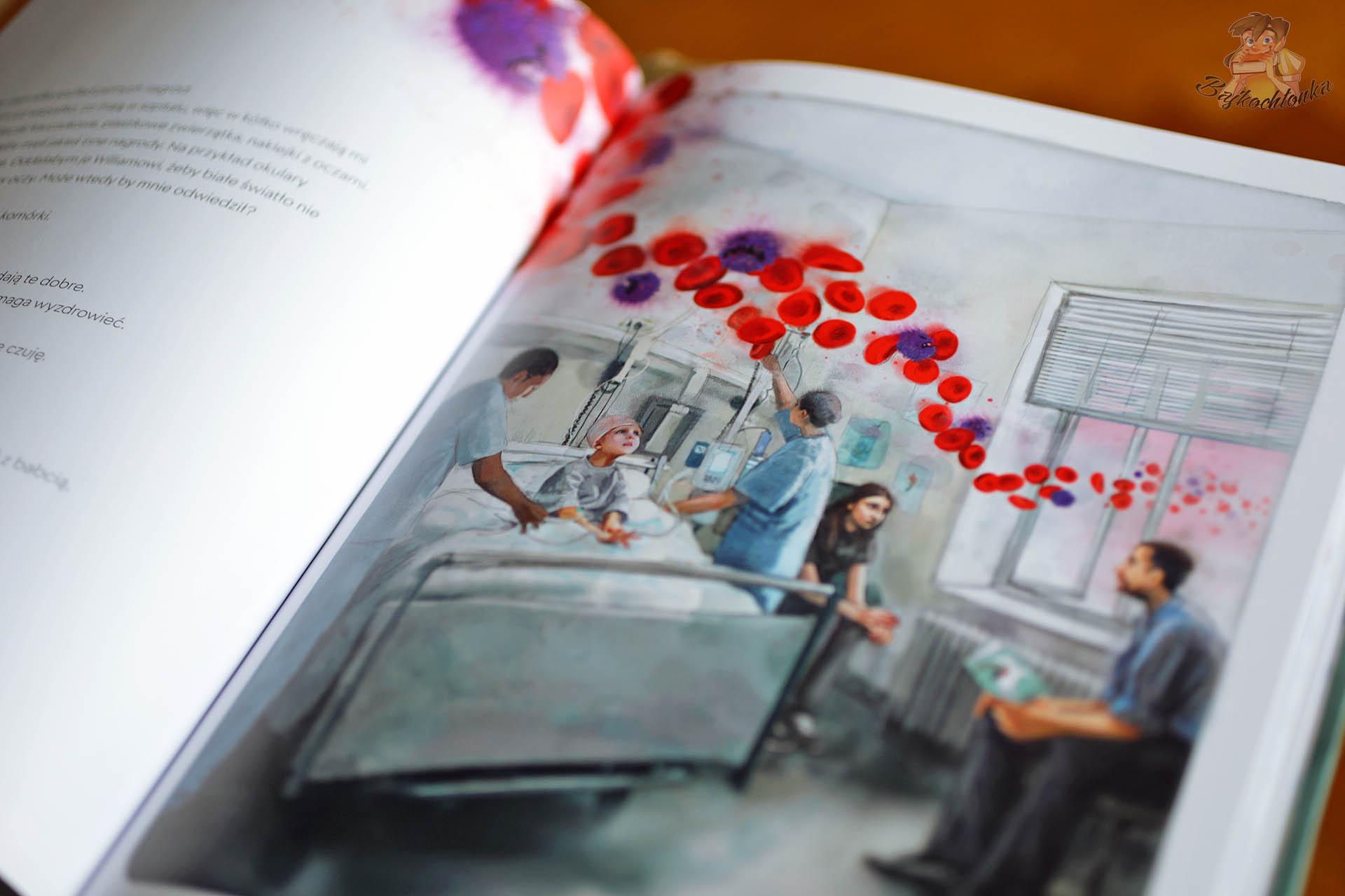 Scena leczenia w książce Na grzbiecie jednorożca – rozmowa o chorobie przedstawiona z perspektywy dziecka