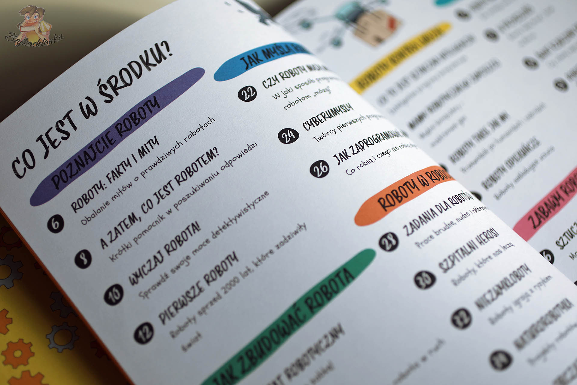 Spis treści książki Roboty i AI z serii Wielka Księga Zdolniachów wydawnictwa PWN