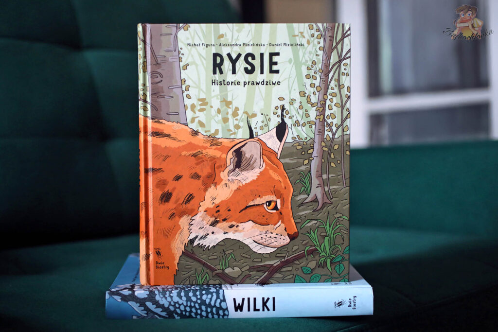 Okładka książki „Rysie. Historie prawdziwe” autorstwa Michała Figury i duetu MizielińskichOkładka książki „Rysie. Historie prawdziwe” autorstwa Michała Figury i duetu Mizielińskich