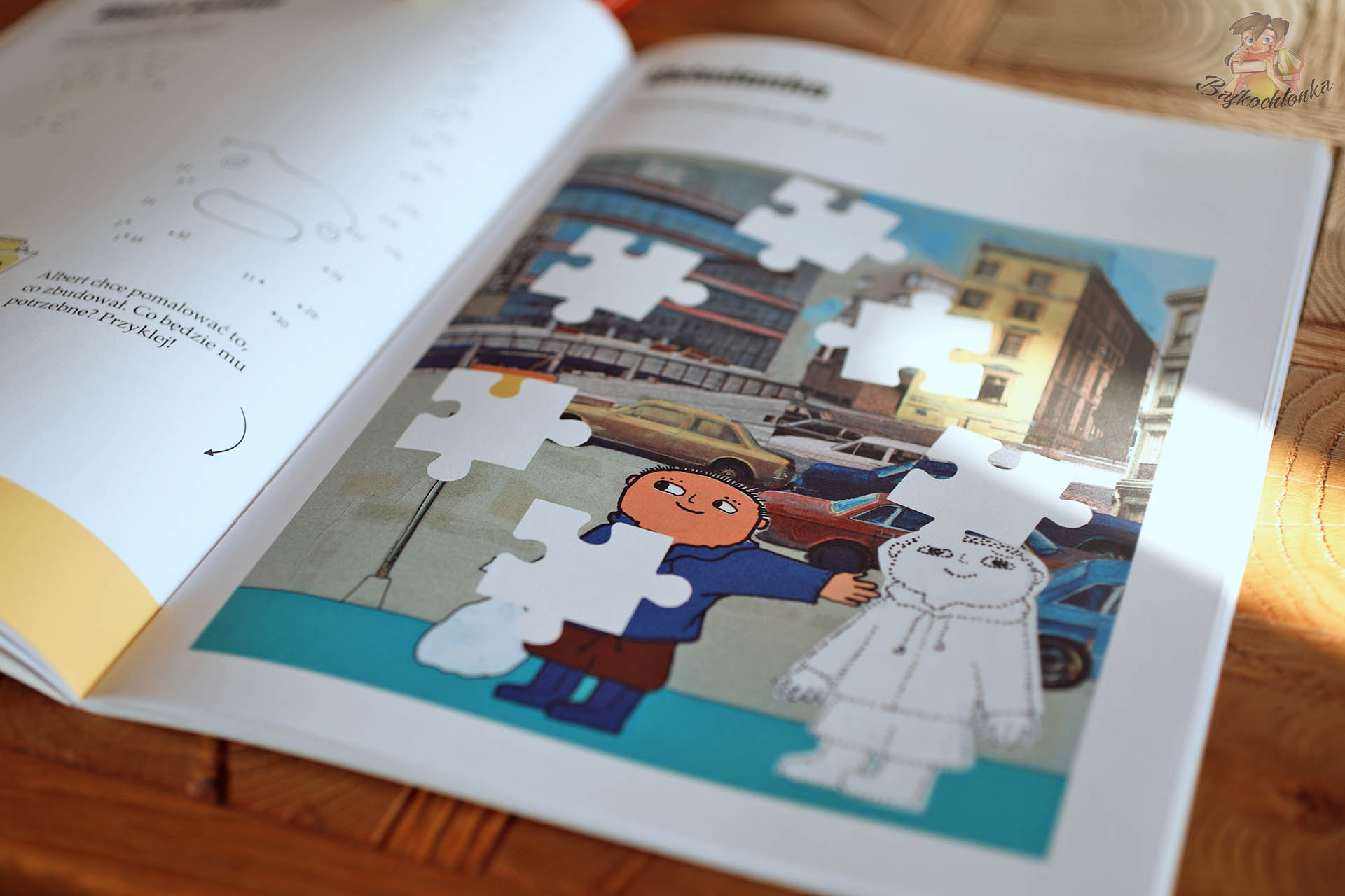 Puzzle z Albertem i Wiktorem w zeszycie „Rysuję i rozwiązuję z Albertem”