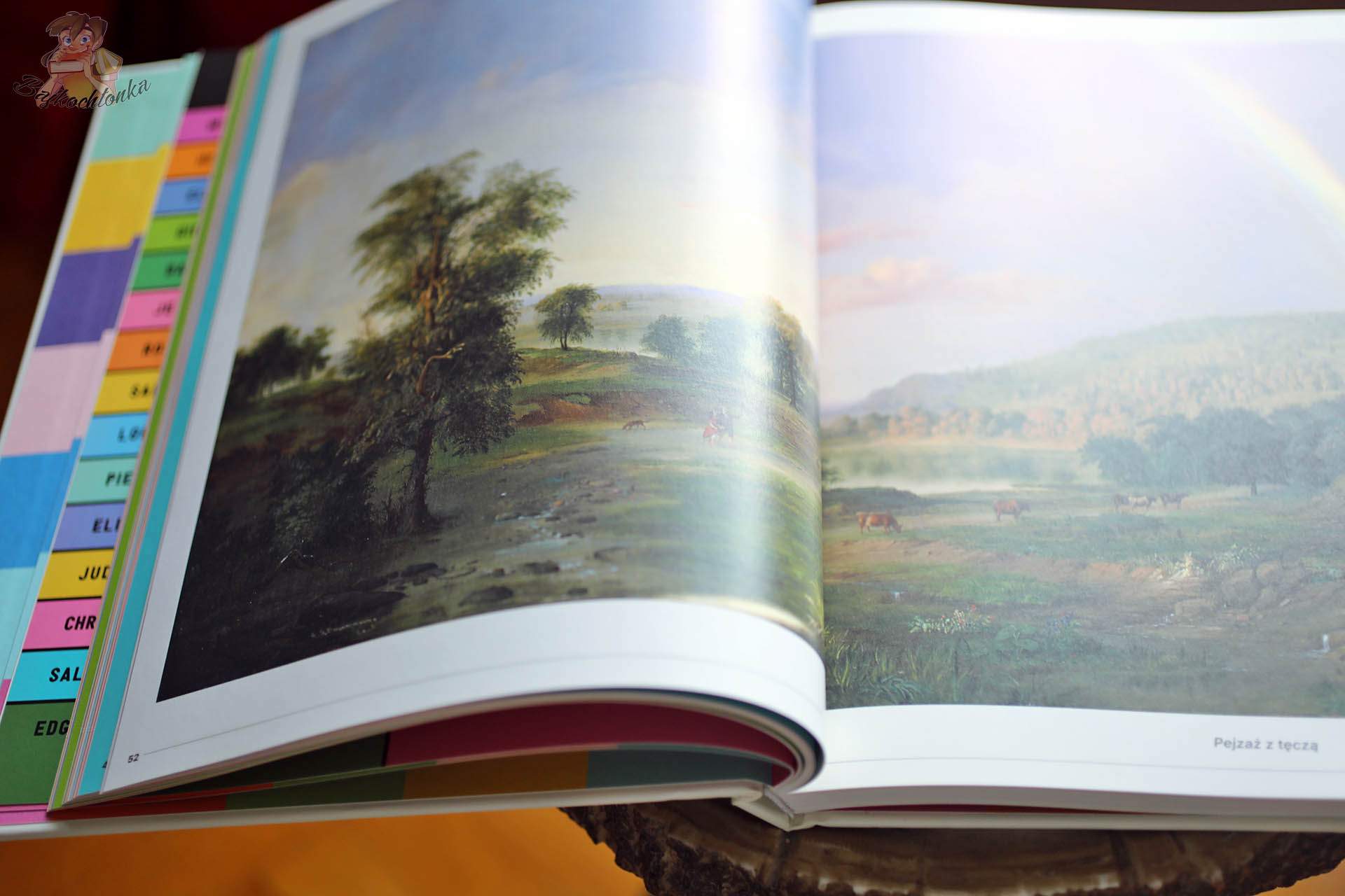 Pejzaż z tęczą – reprodukcja malarstwa krajobrazowego w książce „Sztuka dla dzieci” wydawnictwa PWN