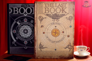 The Last Book stacked on The Book showing spine typography and premium hardcover collector edition design