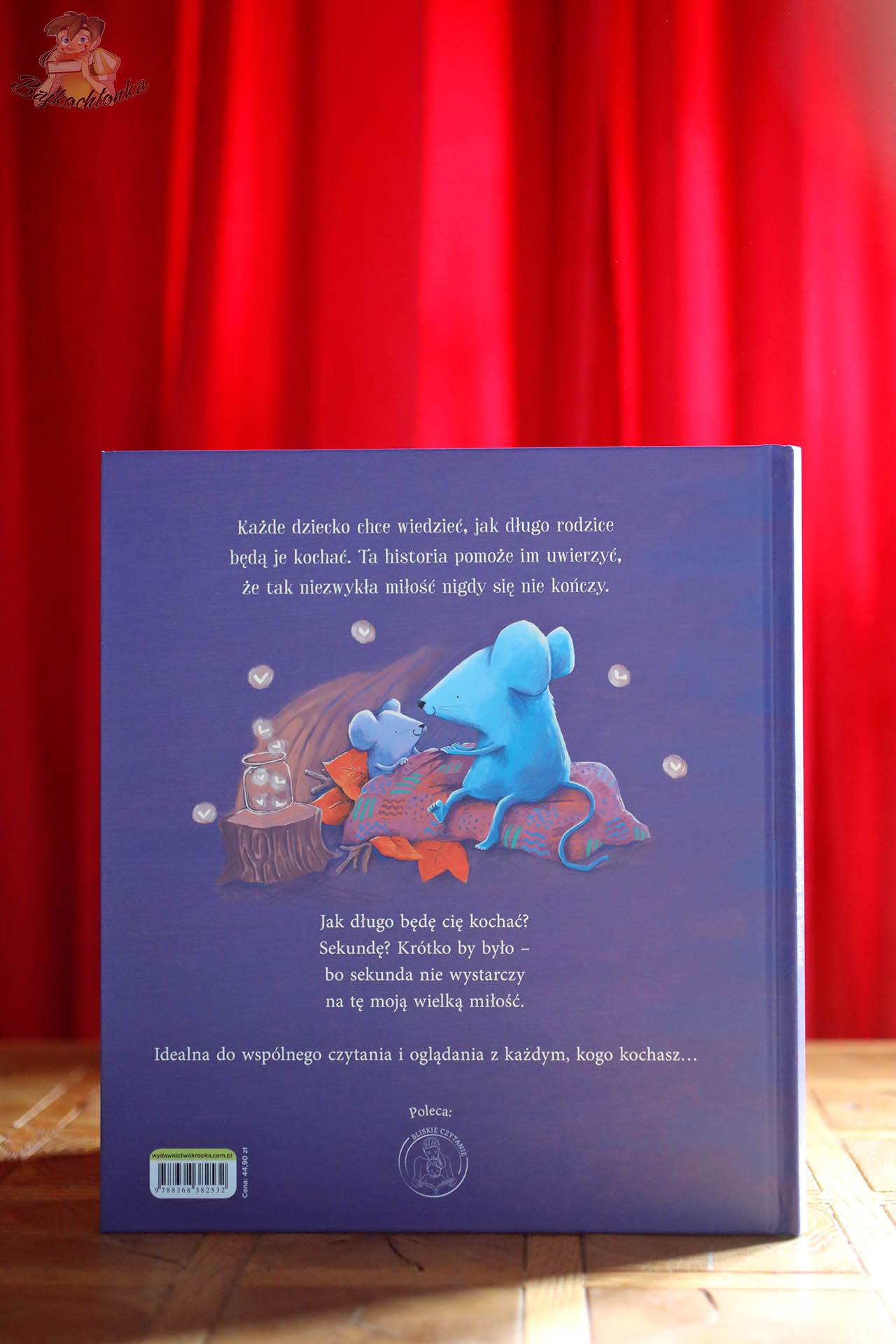 Tył okładki książki Zawsze będę cię kochać – opis historii o miłości, wydawnictwo Kropka