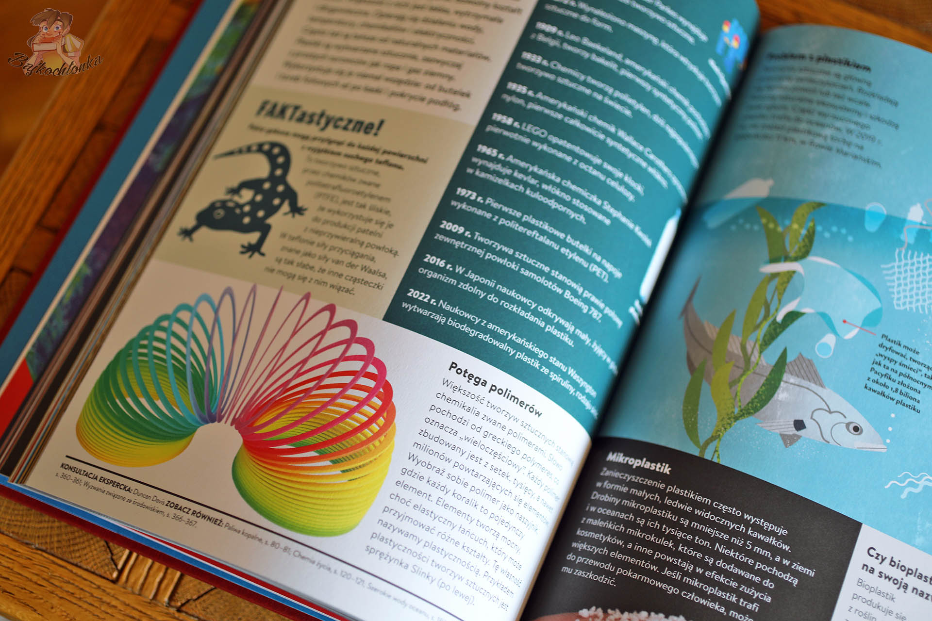 Encyklopedia Britannica dla dzieci polimery mikroplastik ilustracje naukowe
