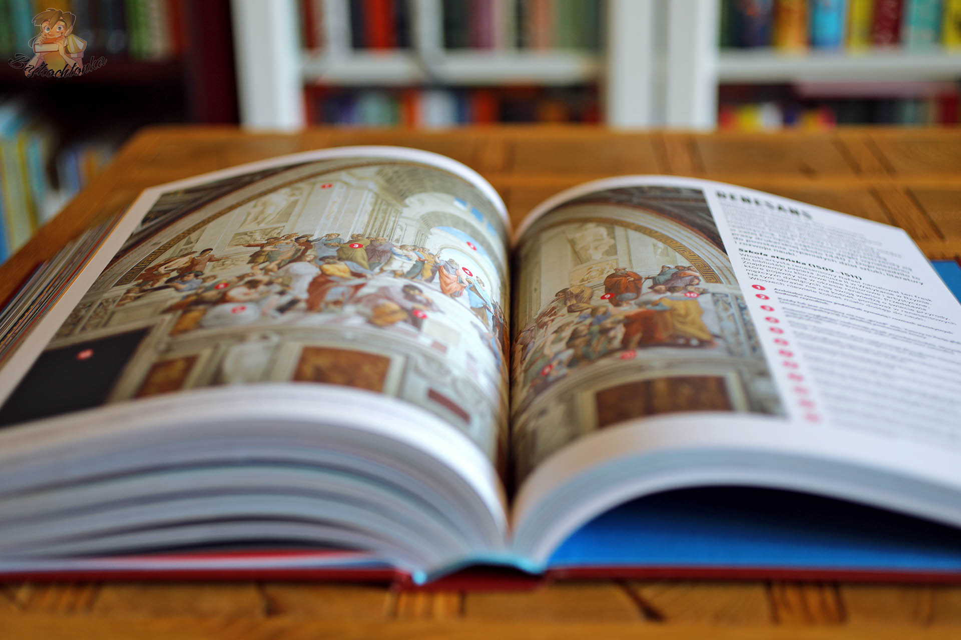 Encyklopedia Britannica dla dzieci wnętrze książki ilustracja renesans
