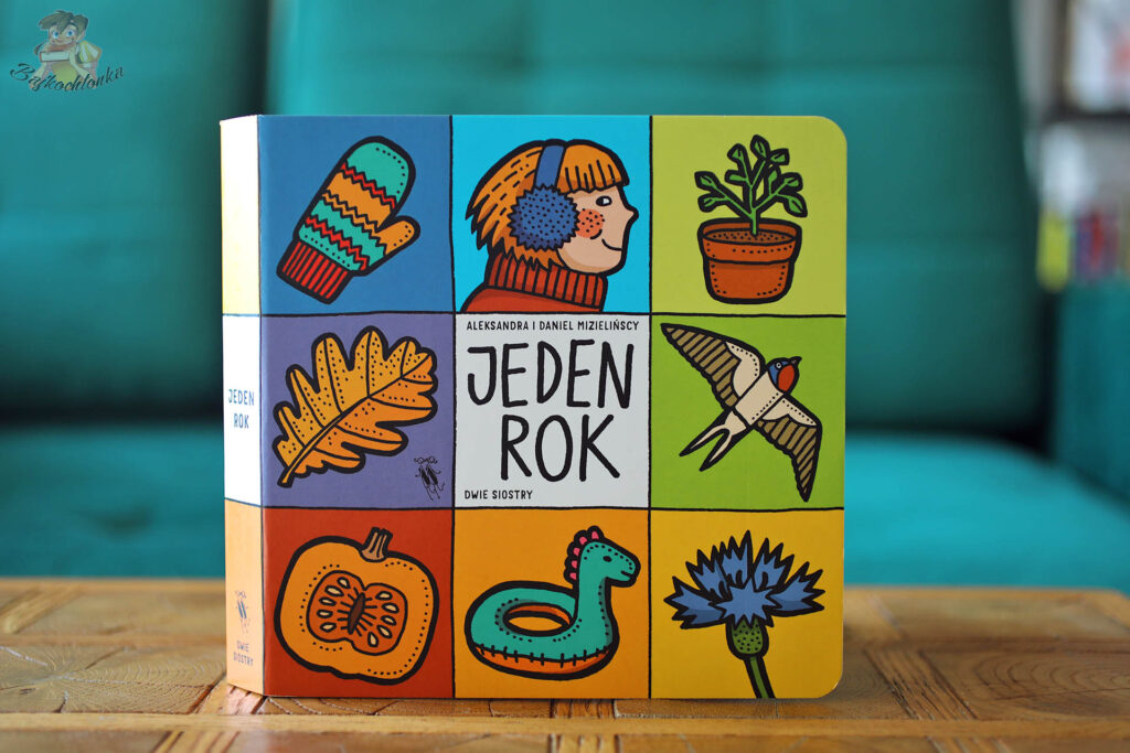 jeden rok ksiazka okladka ilustracje pory roku przedmioty dla dzieci