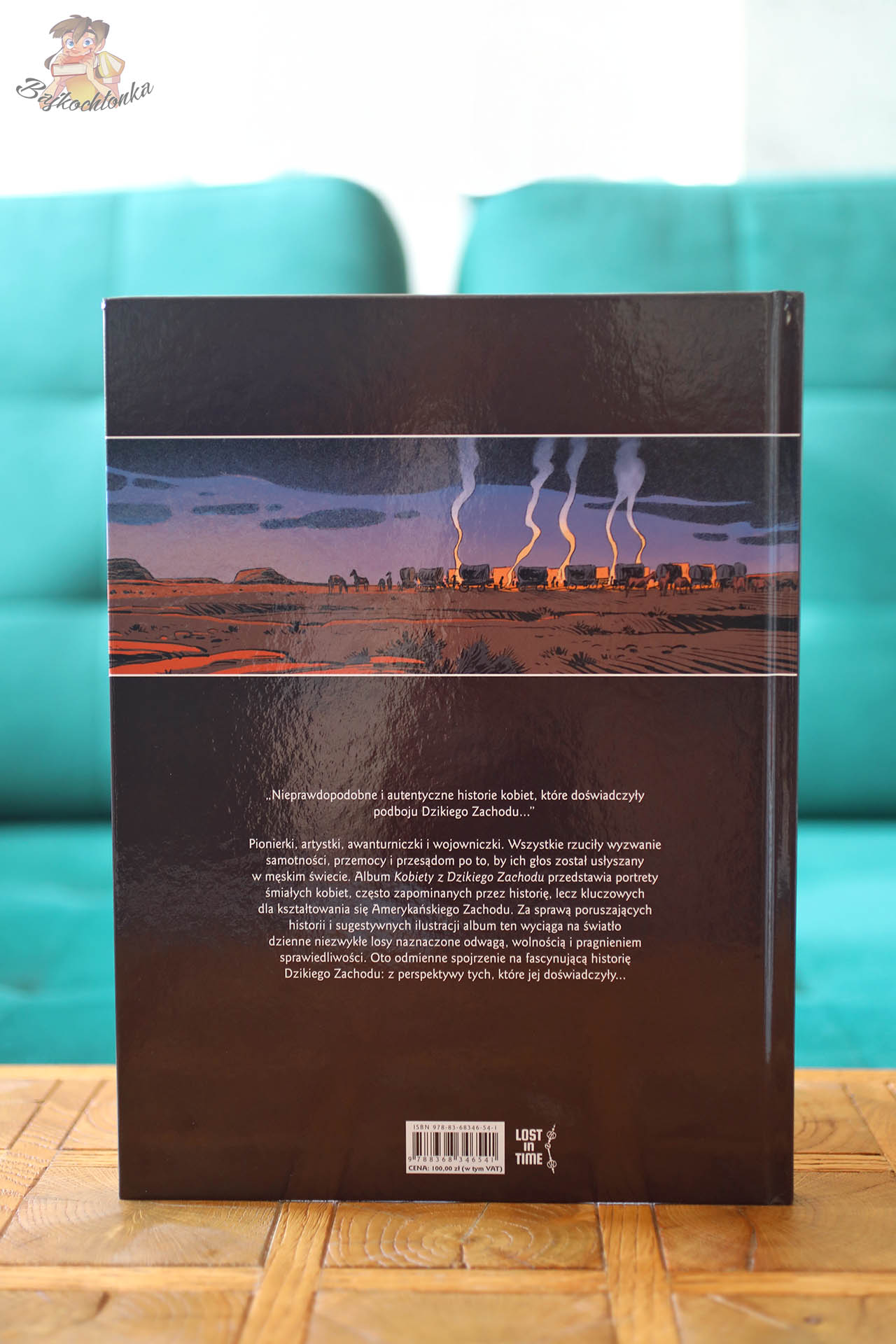 Tył okładki komiksu Kobiety z Dzikiego Zachodu z opisem historii pionierów