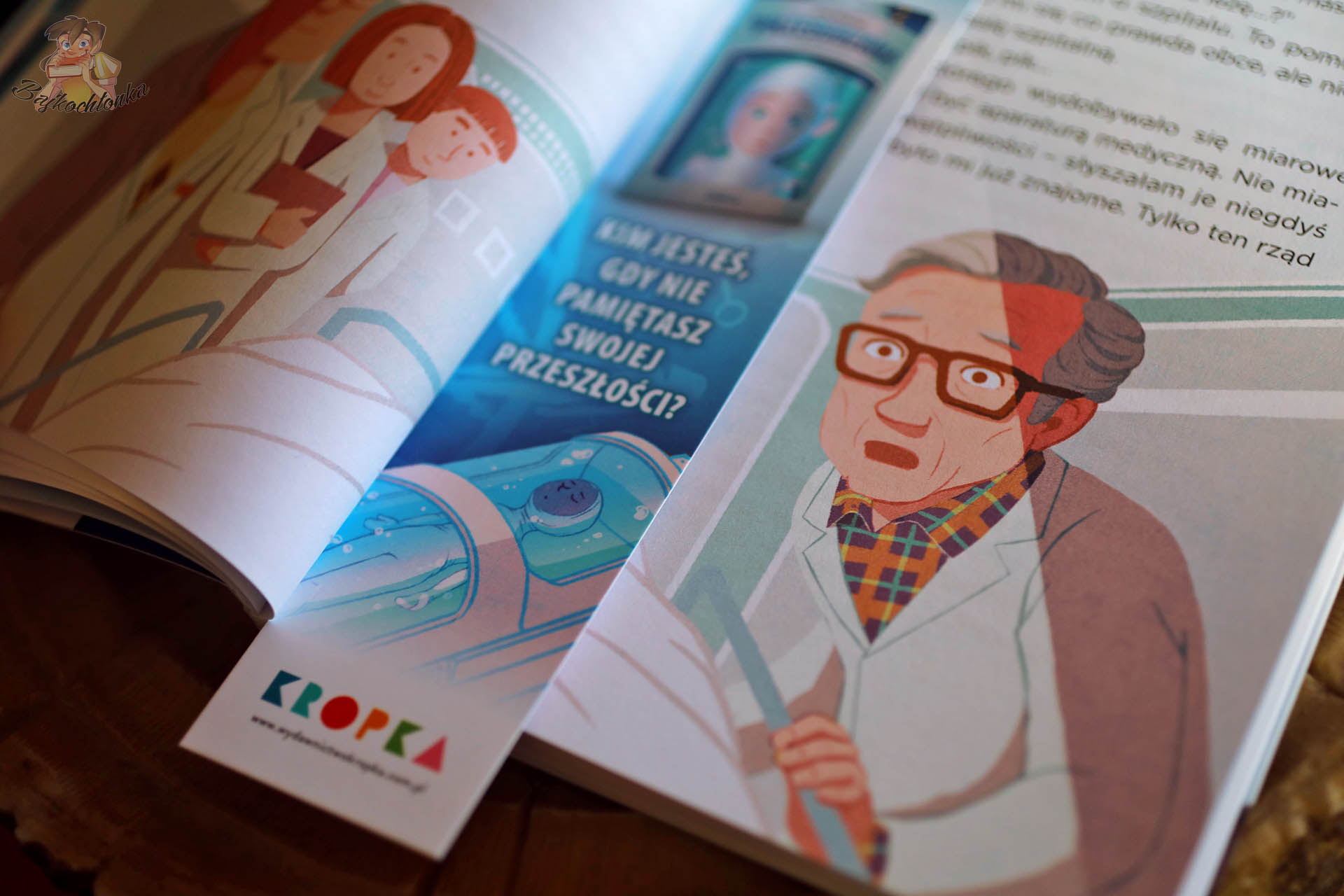 Ilustracja z książki Przebudzona - motyw kriogenicznego zamrożenia i pytanie o utracone wspomnienia