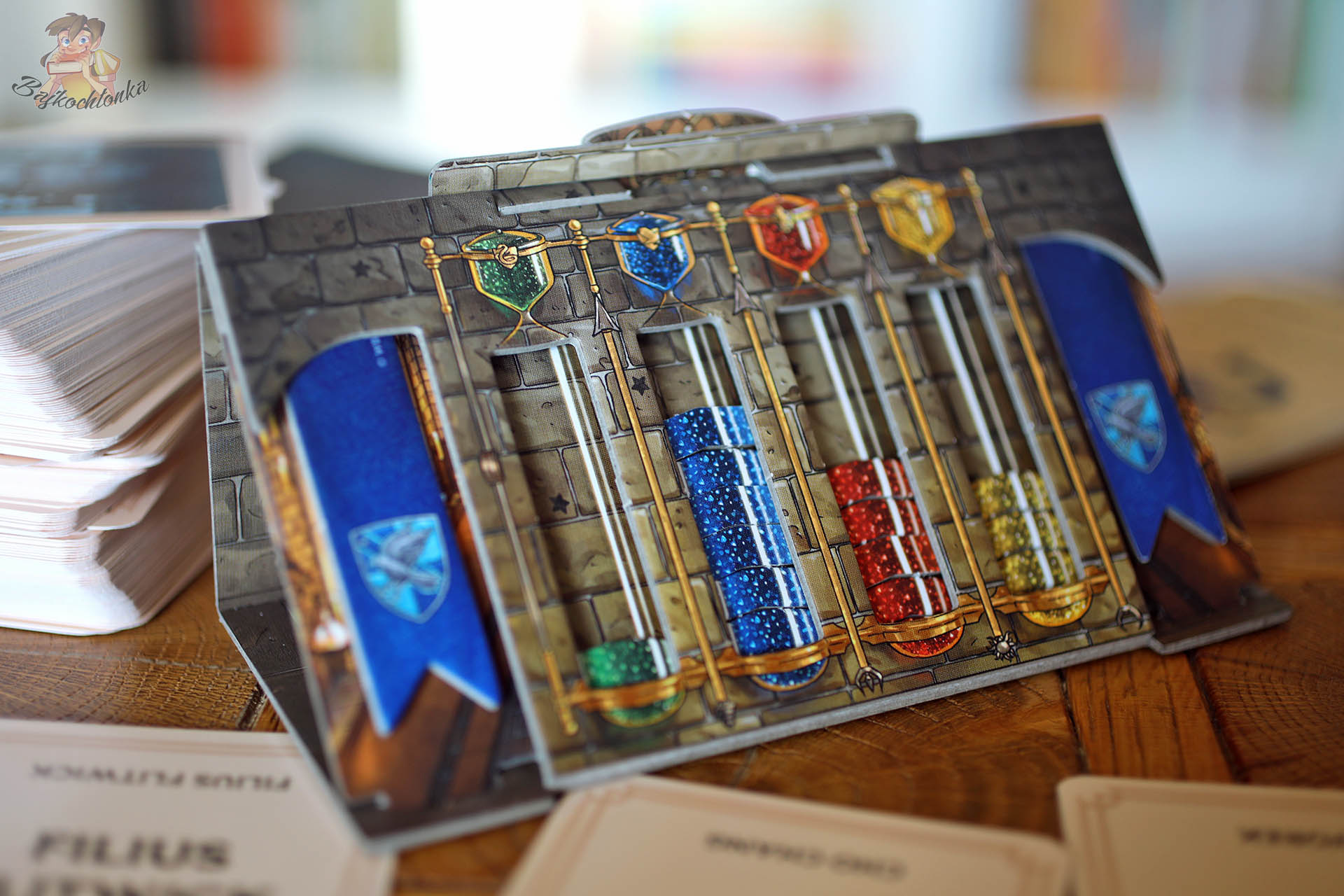 Tajniacy Powrót do Hogwartu – plansza punktacji domów Hogwartu z licznikami punktów