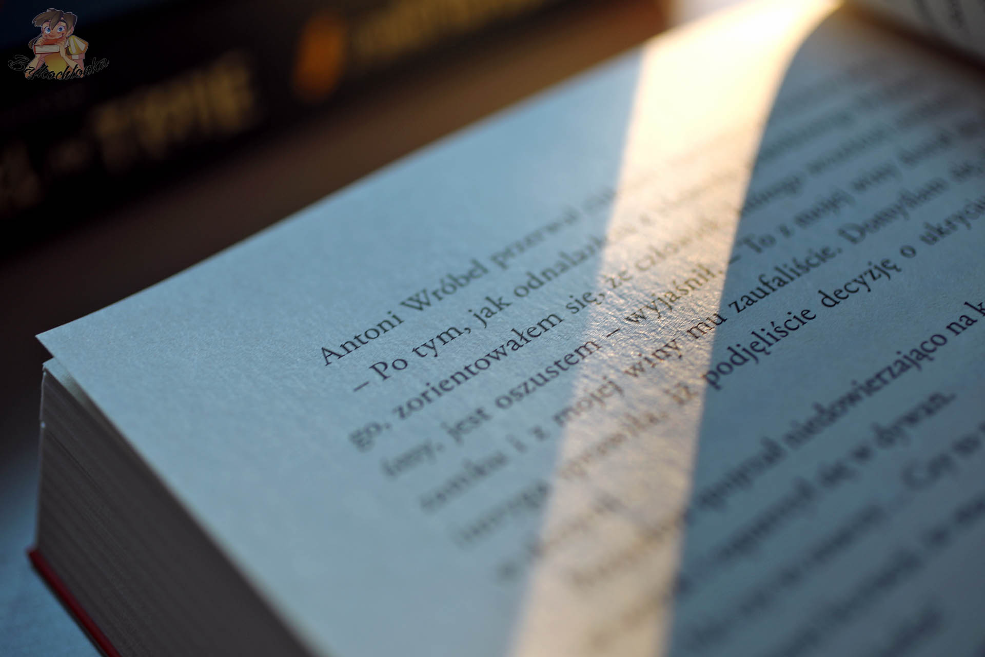 fragment książki Zuza Wróbel na tropie Człowiek zagadka i Liga Złoczyńców – zbliżenie tekstu