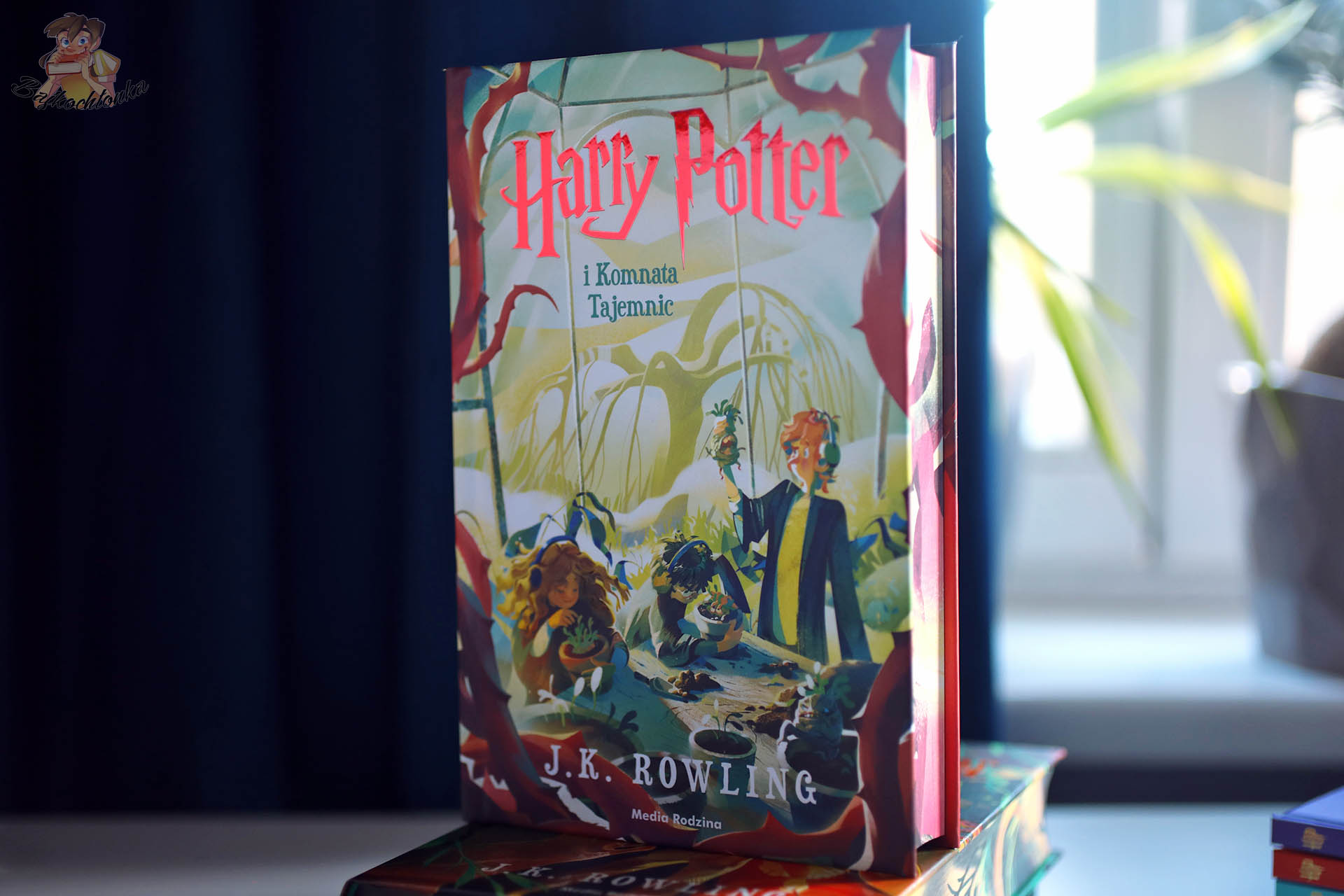 Okładka książki Harry Potter i Komnata Tajemnic w polskim wydaniu z barwionymi brzegami
