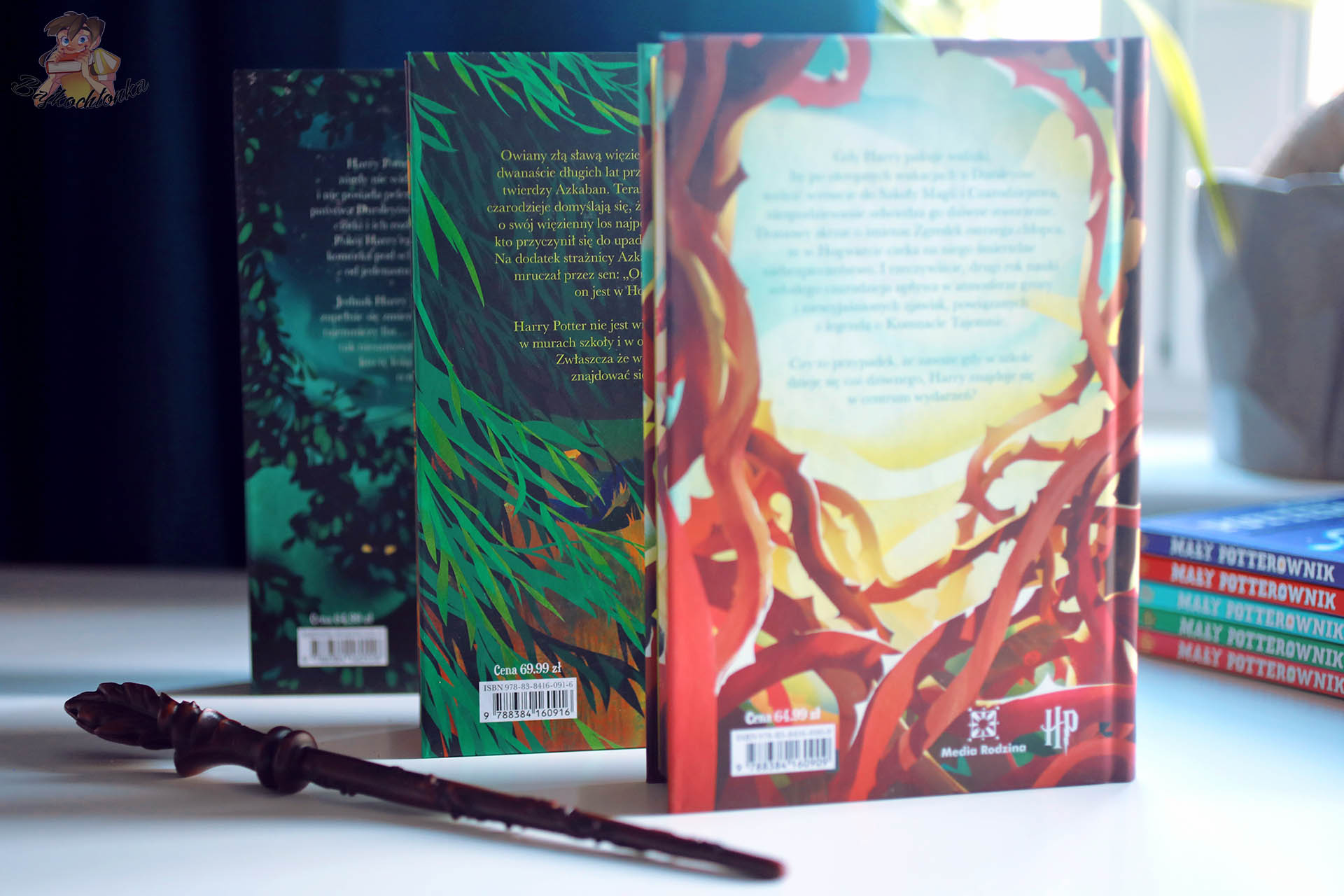 Tylne okładki polskich wydań Harry Potter i Komnata Tajemnic oraz Harry Potter i Więzień Azkabanu