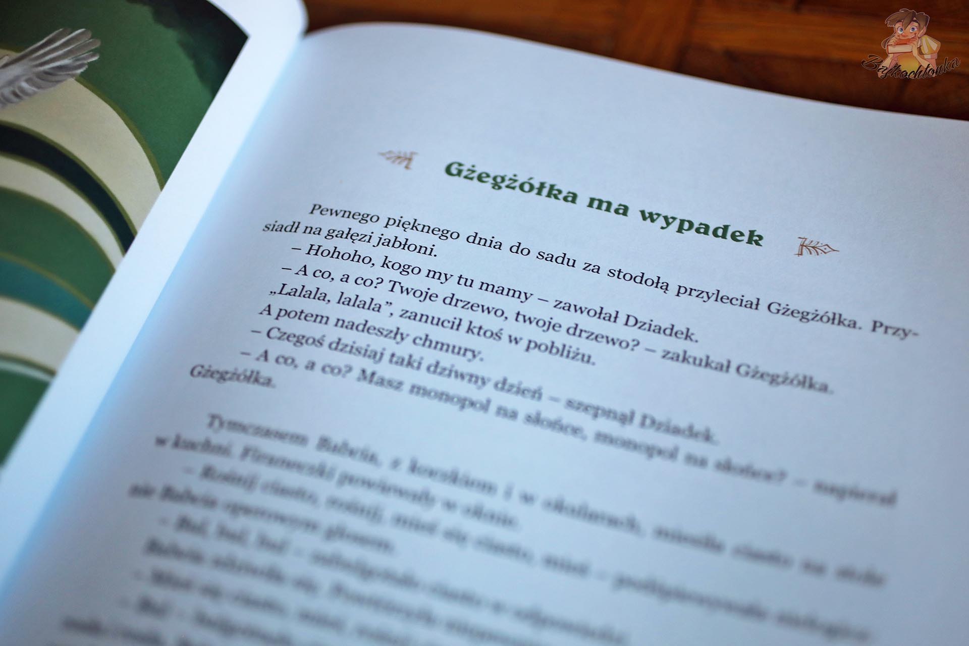 Rozdział „Gżegżółka ma wypadek” w książce Doroty Niczyporuk dla dzieci o lęku i odwadze