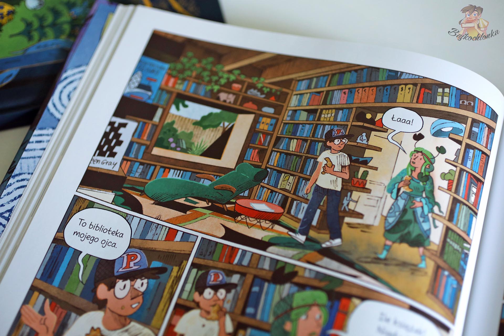 Pelli i Nimue w bibliotece ojca Pelliego w komiksie Misja. Zamek Króla Rybaka