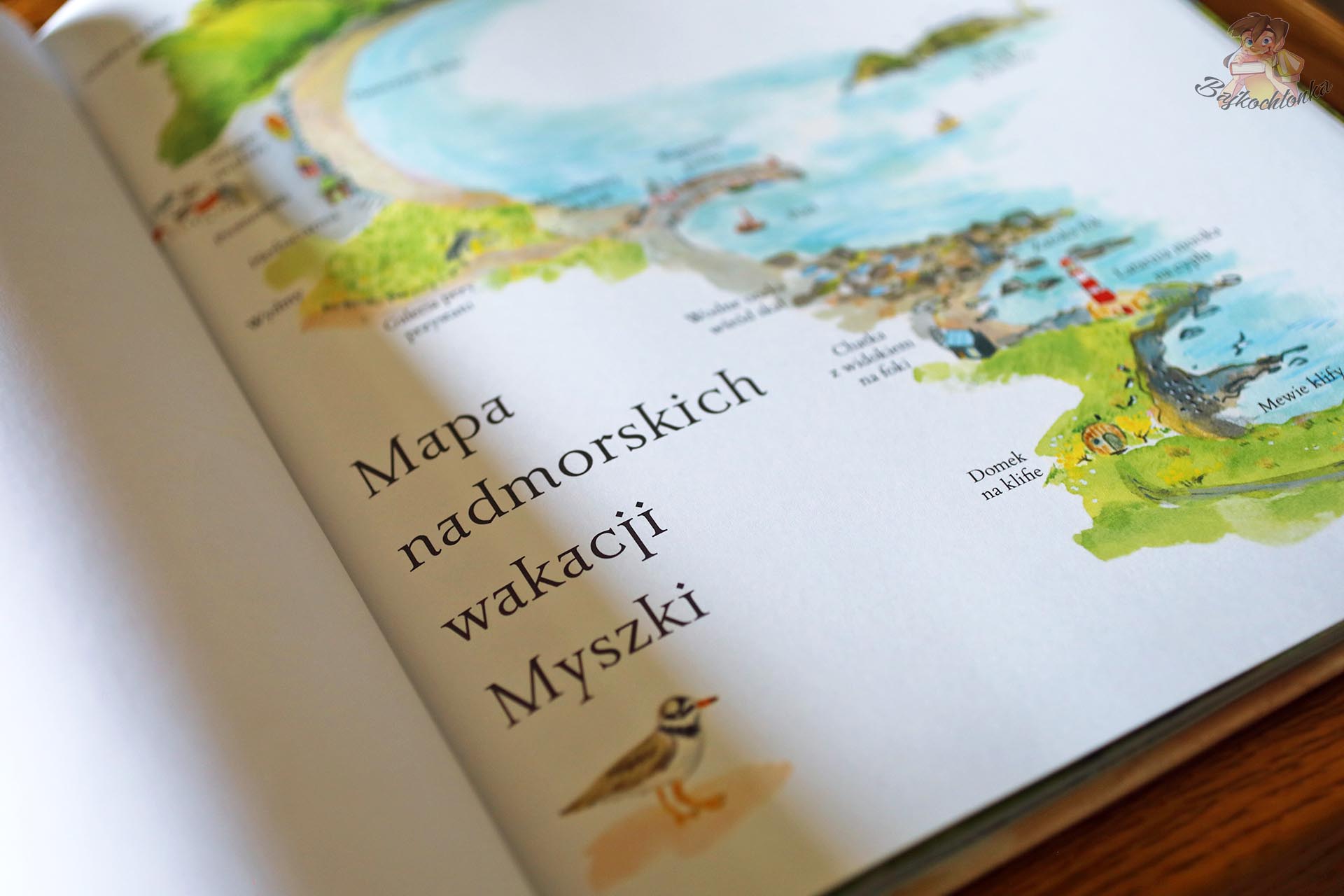 Mapa nadmorskich wakacji Myszki z książki Myszka i morze Alice Melvin