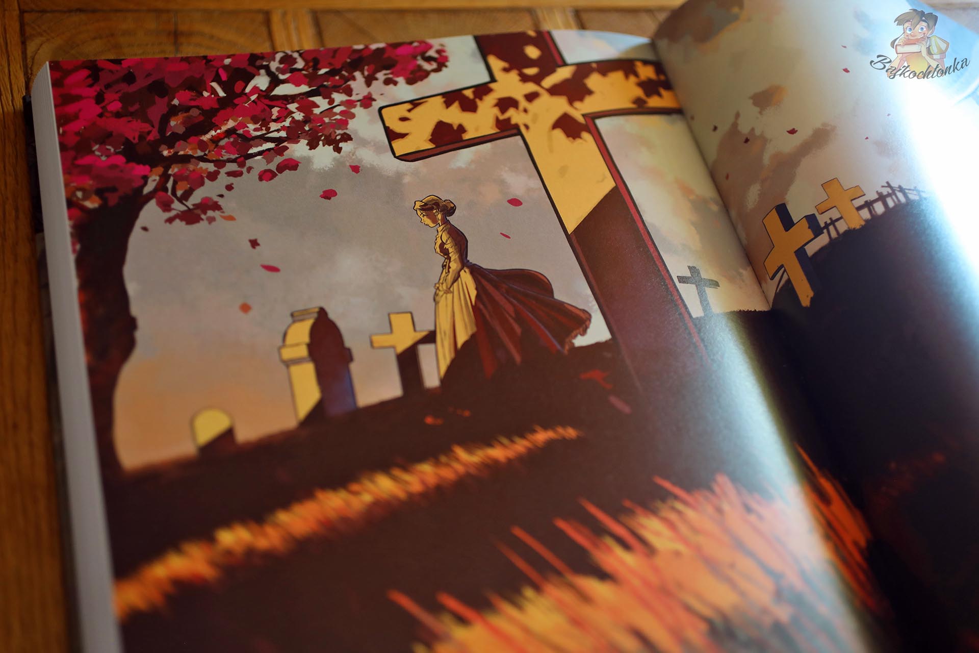 Nastrojowa scena cmentarna z komiksu Przeminęło z wiatrem Pierre’a Alary’ego