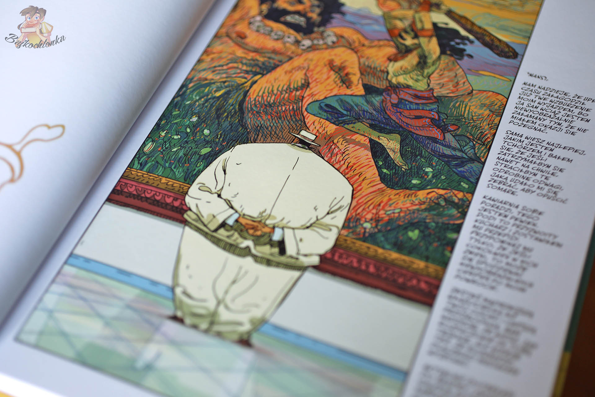 Plansza z komiksu Rzadkie smaki przedstawiająca demona Bakasurę i nawiązania do indyjskiej mitologii