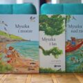 Trzy książki z Serii z Myszką Alice Melvin wydane przez PWN: las, rzeka i morze