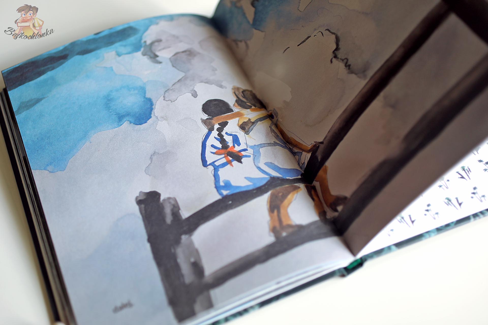 Ilustracja z książki Smok Lidki Iwanowskiej-Szymańskiej z dziewczynkami
