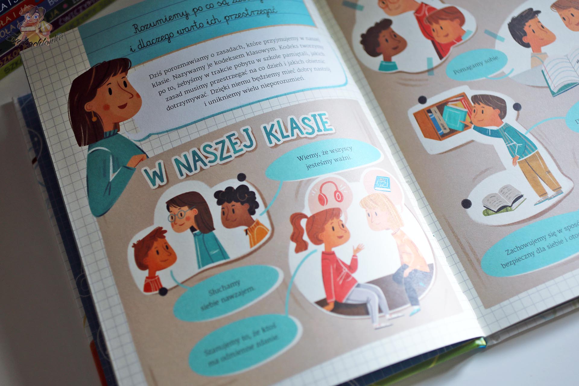 Rozkładówka z serii Szkoła i ja o zasadach obowiązujących w klasie