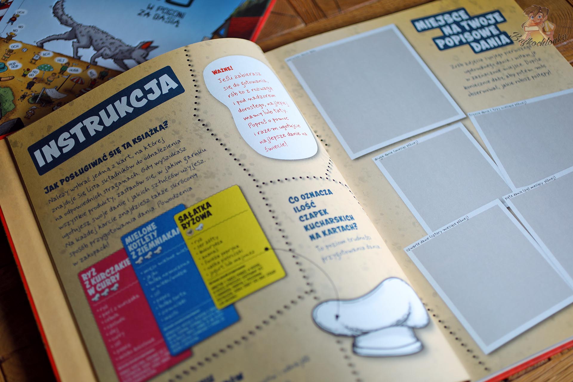 Instrukcja korzystania z książki „Gotujemy” oraz miejsce na zapisanie własnego przepisu