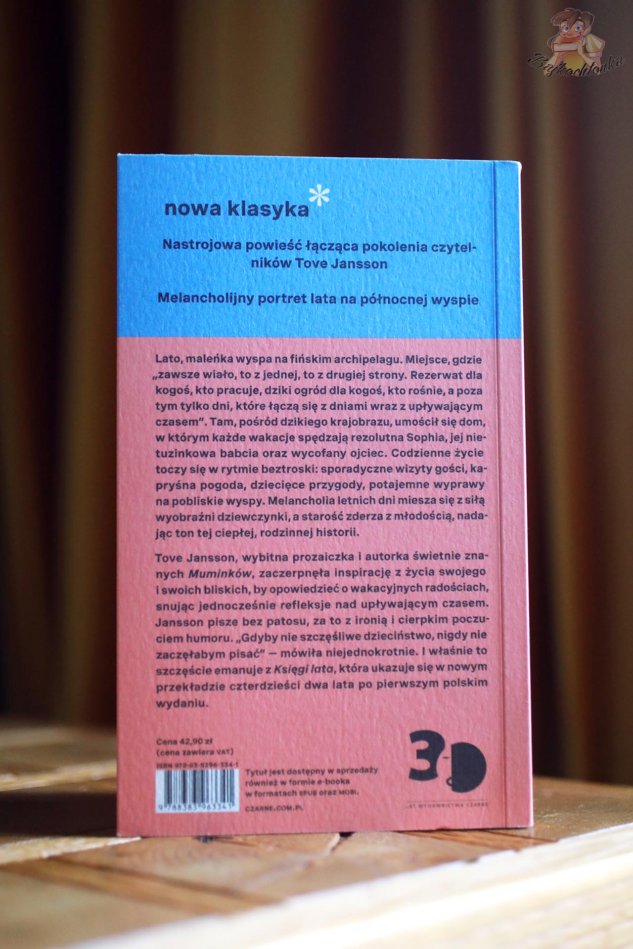 Tylna okładka książki „Księga lata” Tove Jansson wydanej przez Czarne
